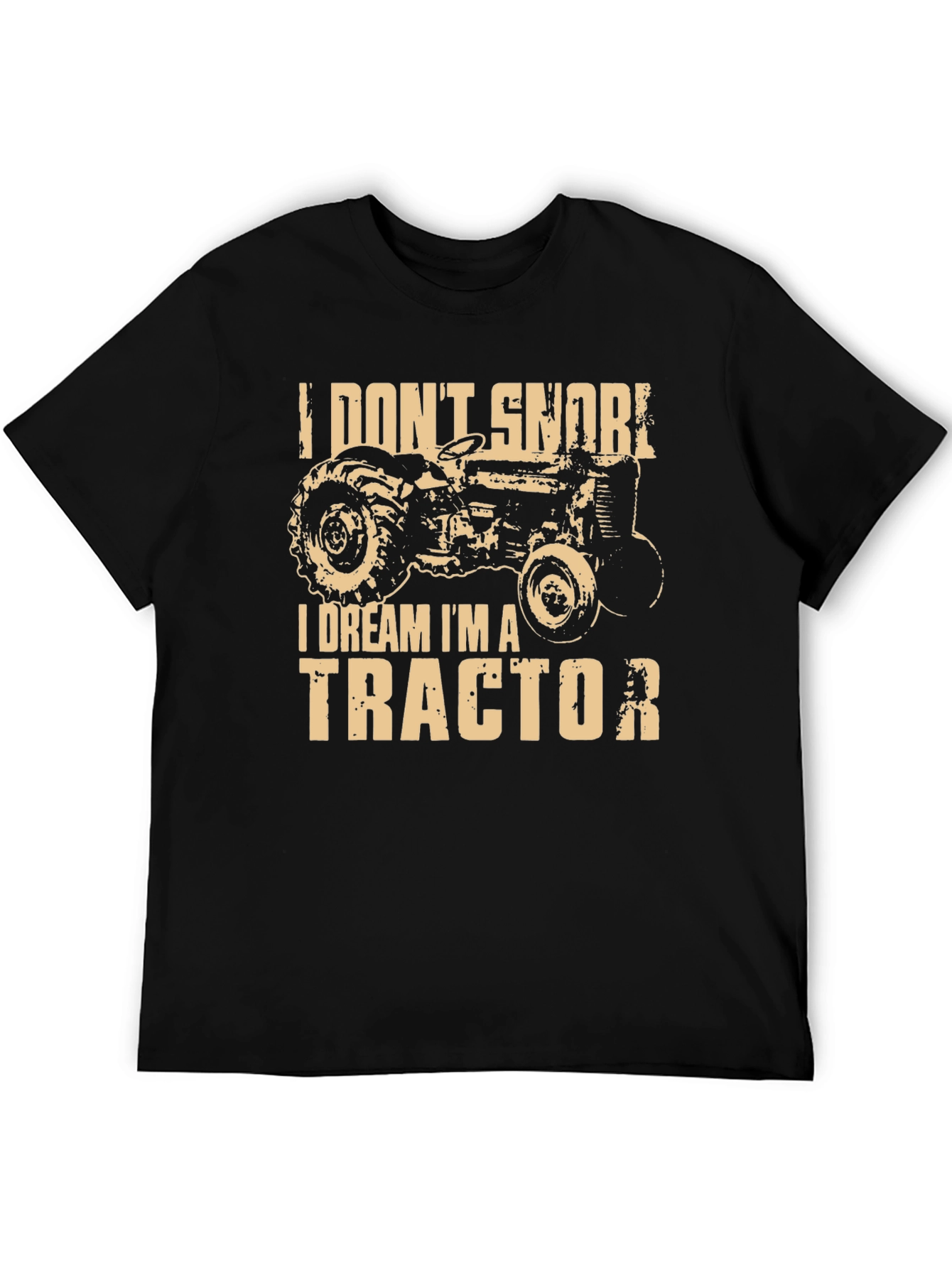 Black I Dream I'm A Tractor Graphic T-Shirt view 5