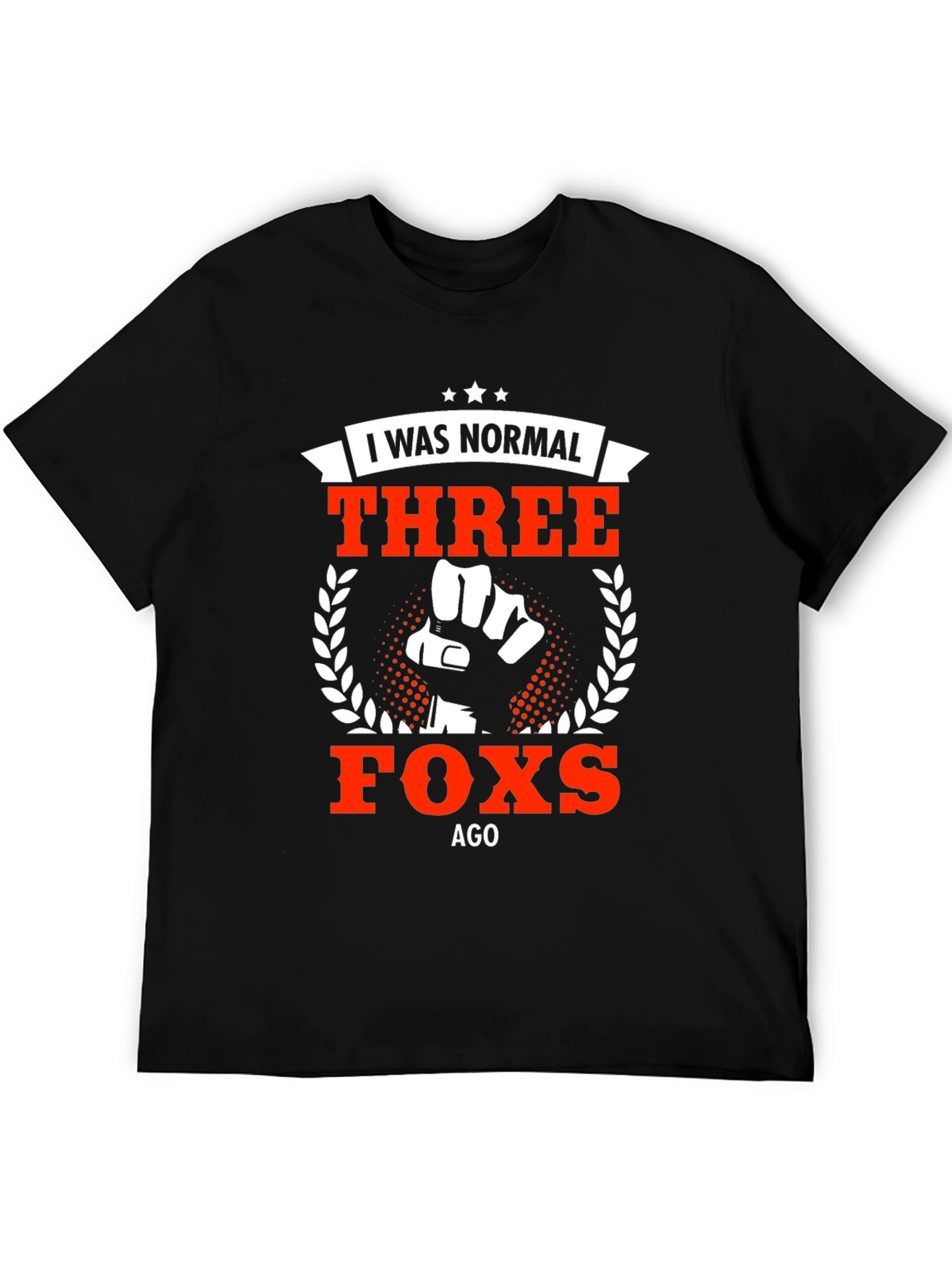 Black Three Foxes Ago Funny Graphic T-Shirt view 5