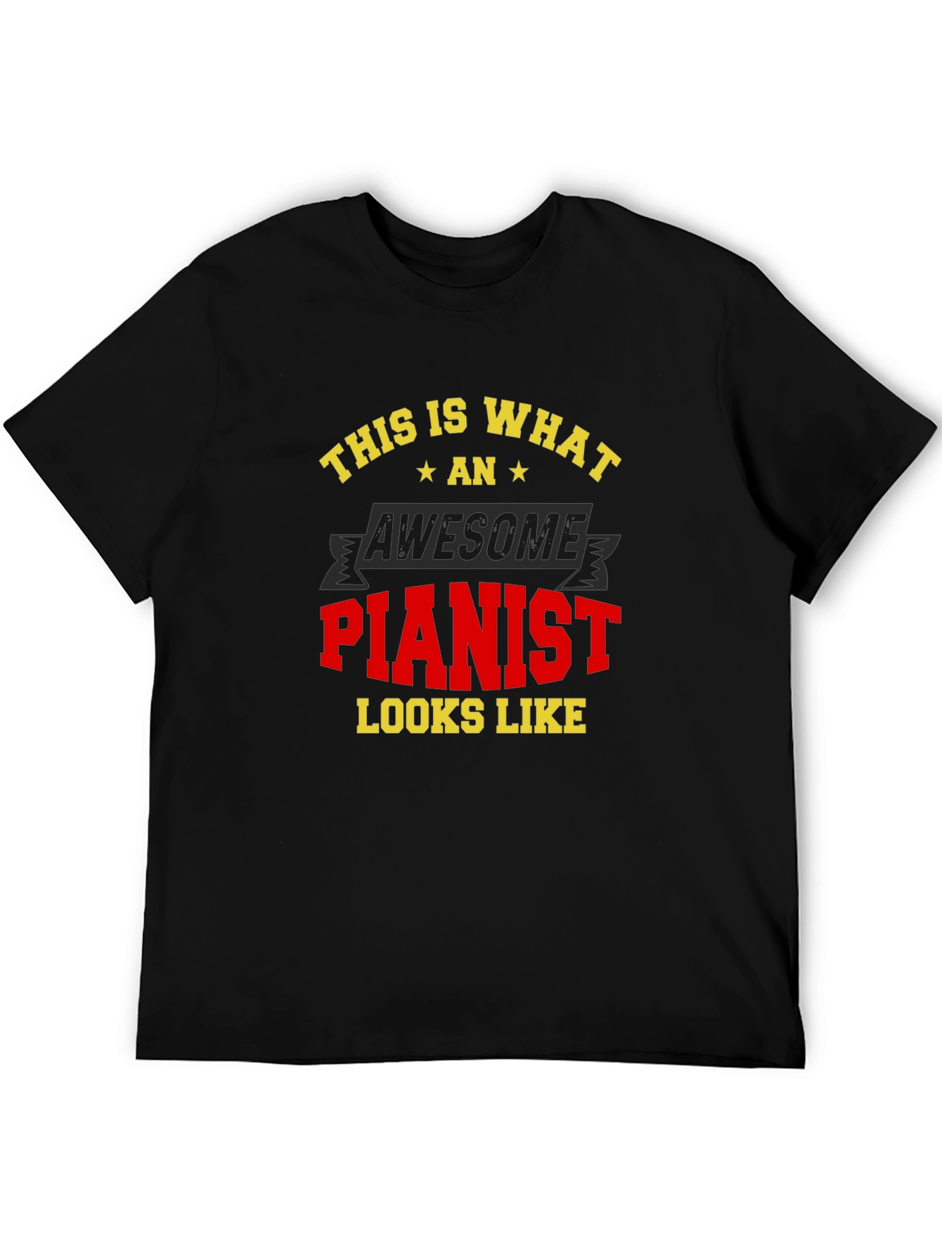 Black Awesome Pianist T-Shirt - Musician Gift view 5