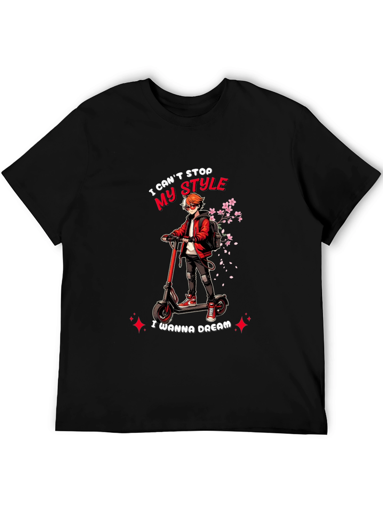 Black Stylish Anime T-Shirt - I Can't Stop My Style - Dream view 5