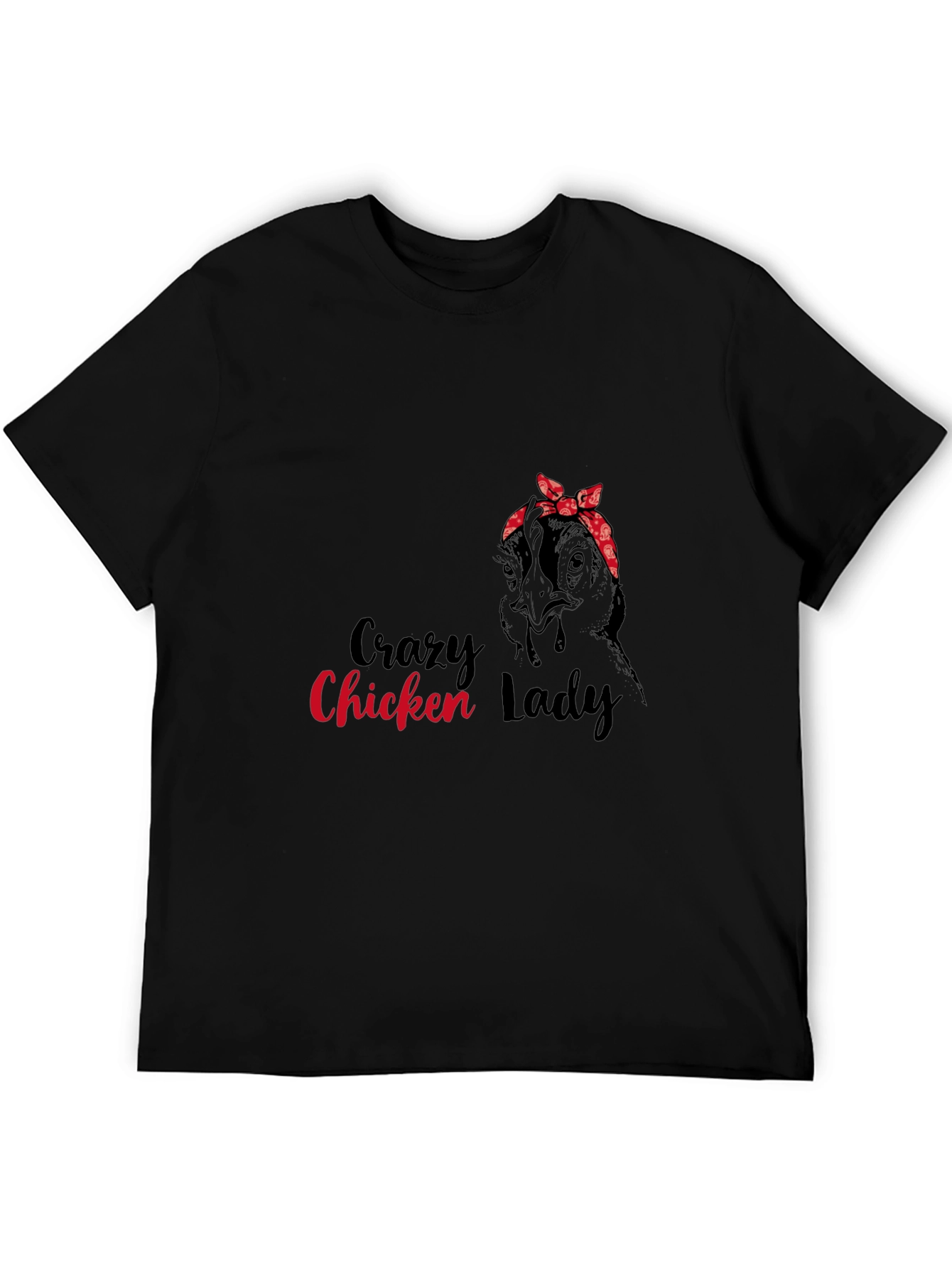Black Crazy Chicken Lady Graphic Tee view 5