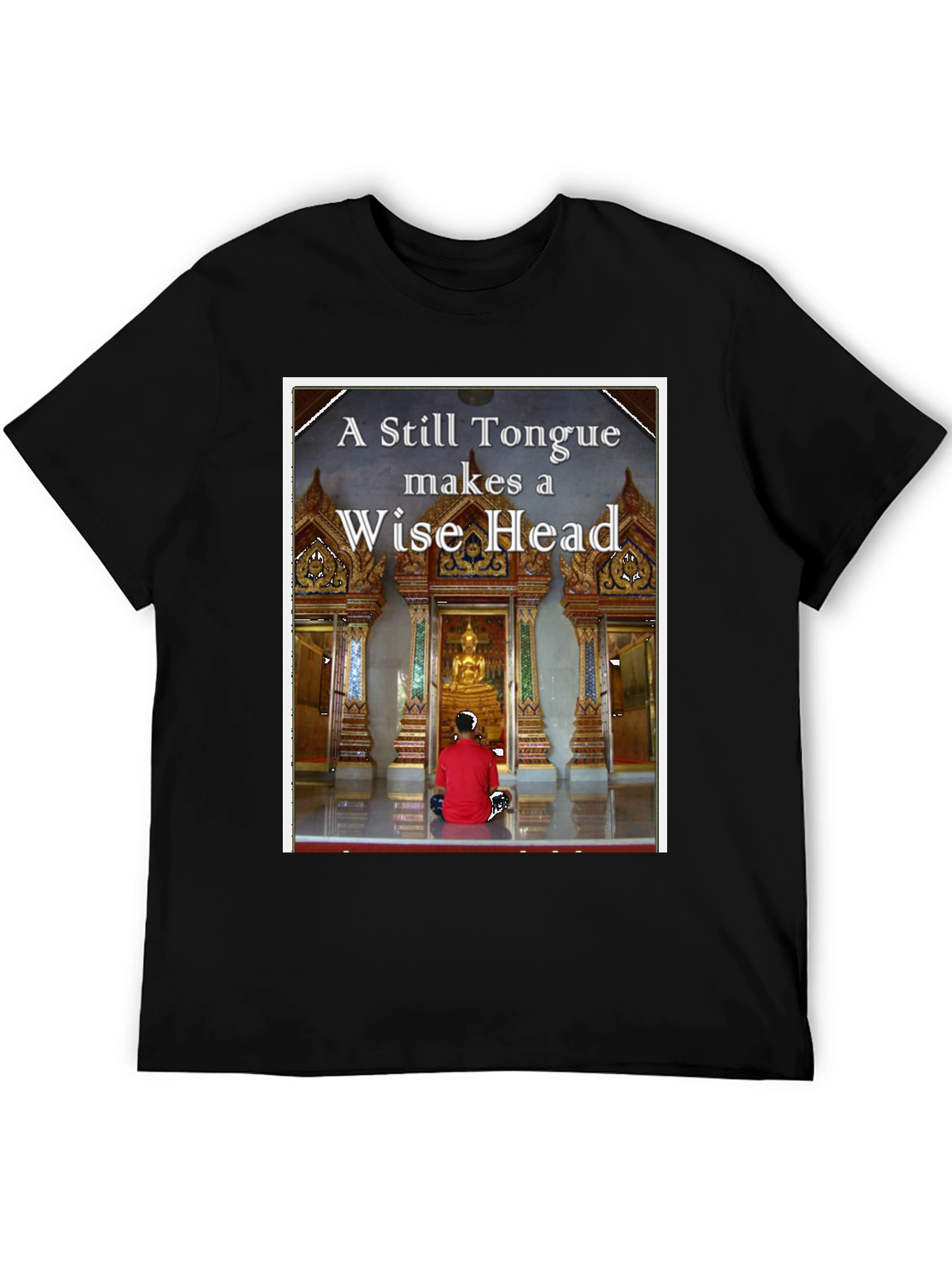 Black Wise Head T-Shirt - Buddha Inspired view 5