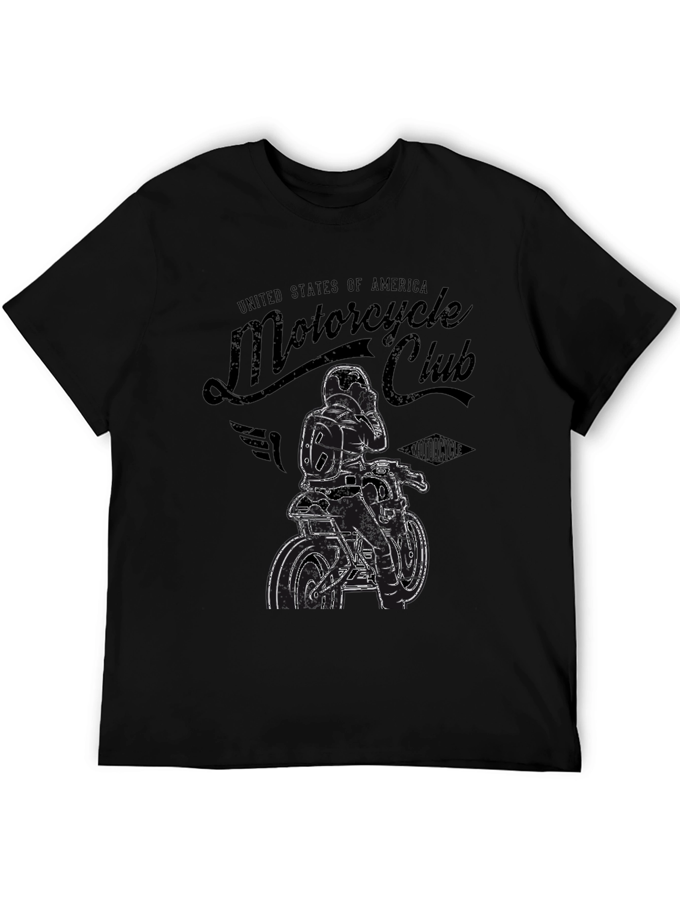 Motorcycle Club Graphic Print T-Shirt - Black - 5