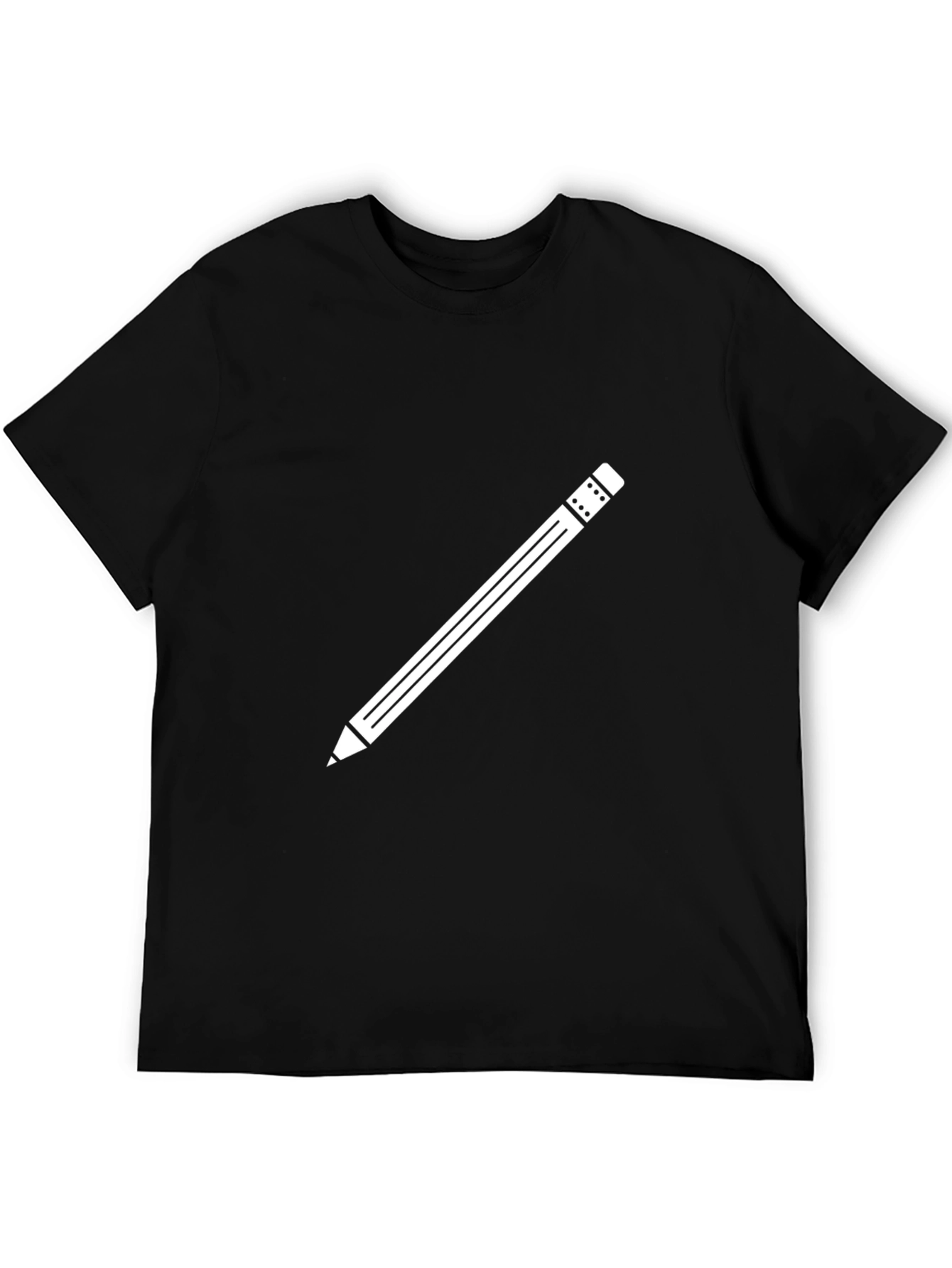Black Pencil Graphic Black T-Shirt view 5