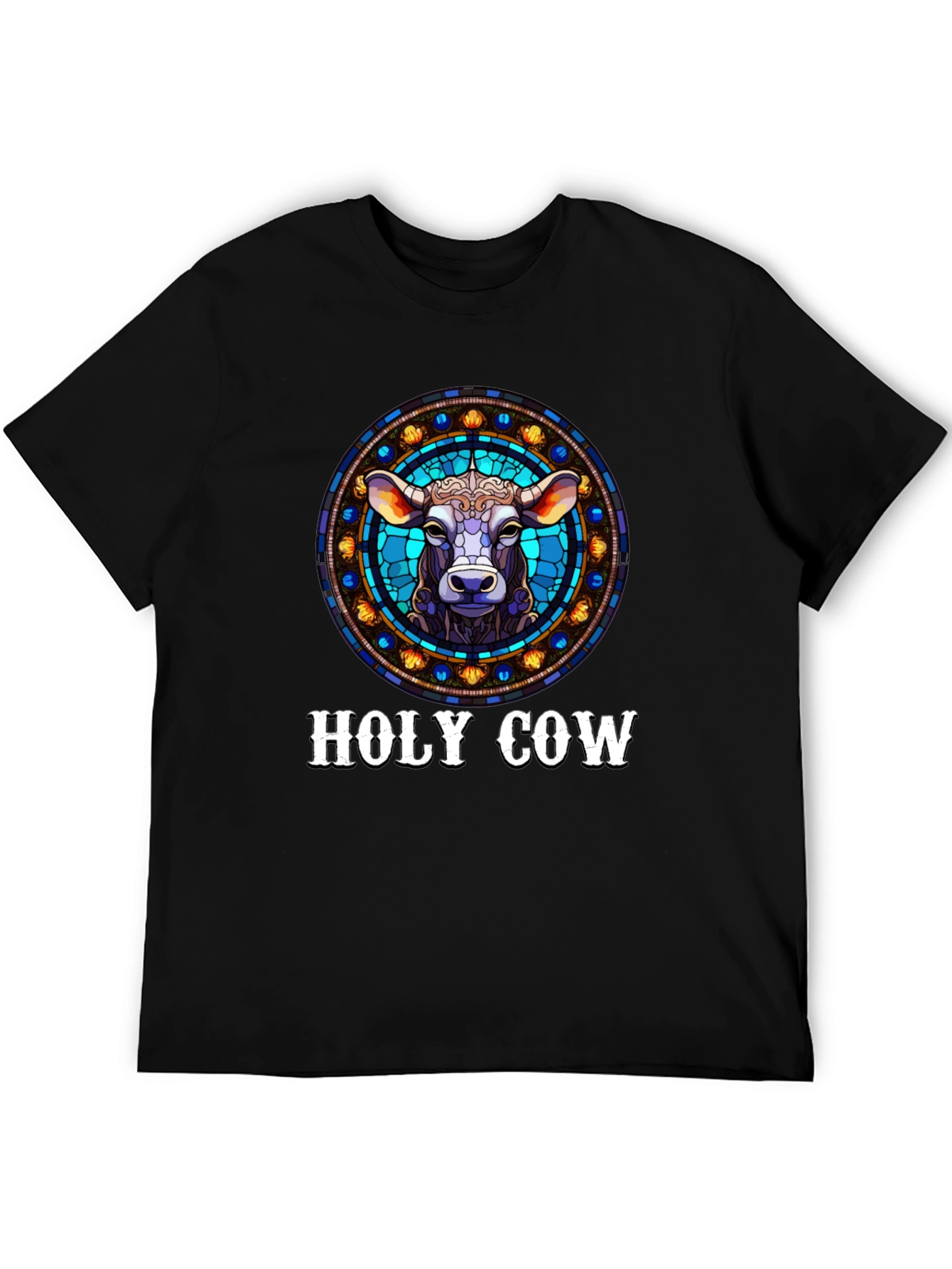 Black Holy Cow Graphic Tee - Black view 5
