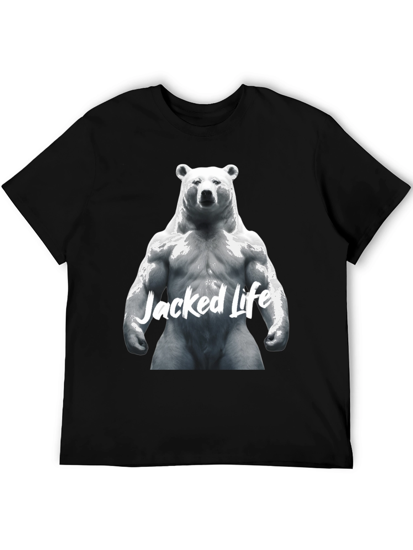 Black Jacked Life Bear Graphic Tee - Black view 5