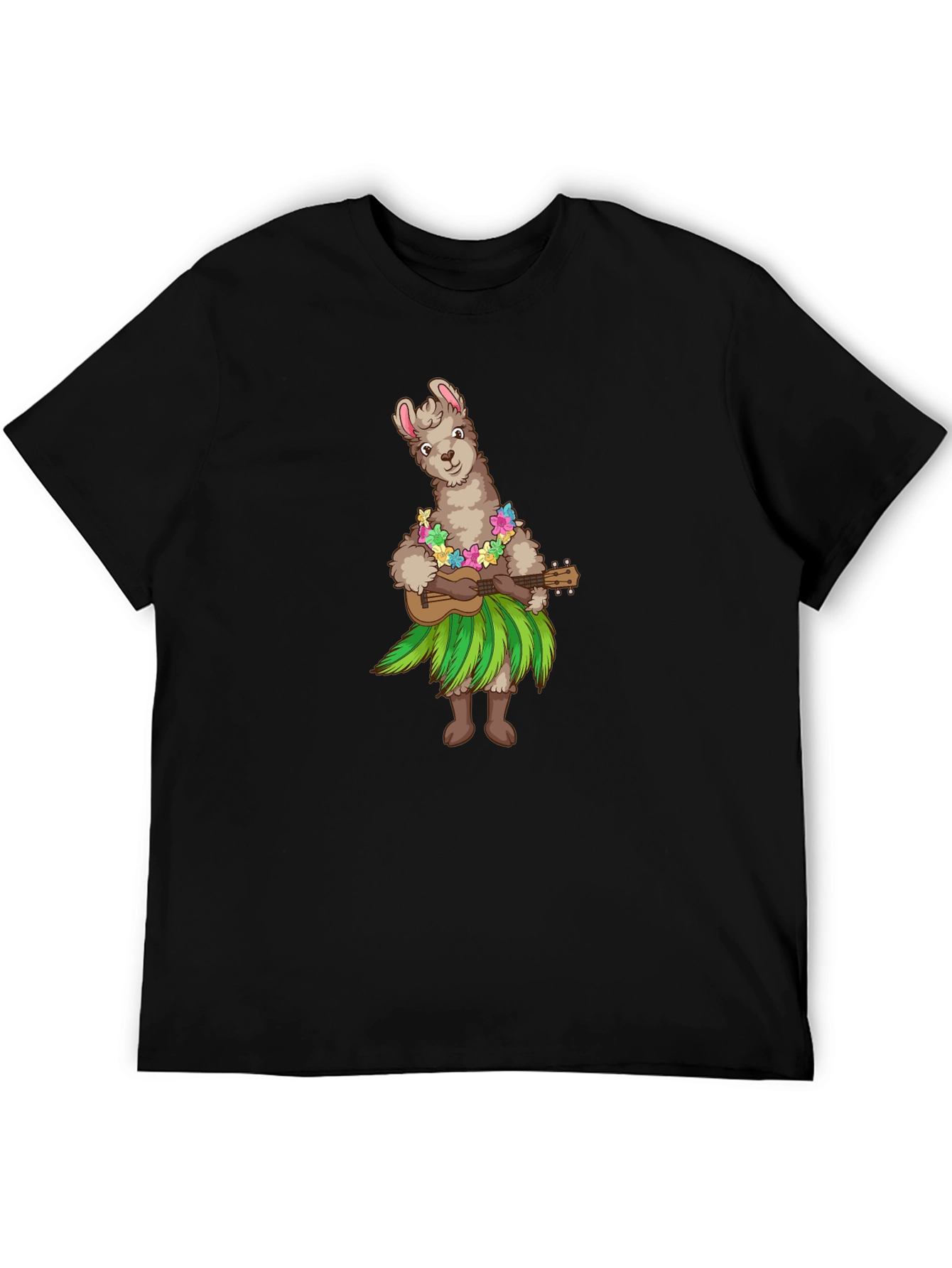 Black Llama Hula Ukulele T-Shirt view 5