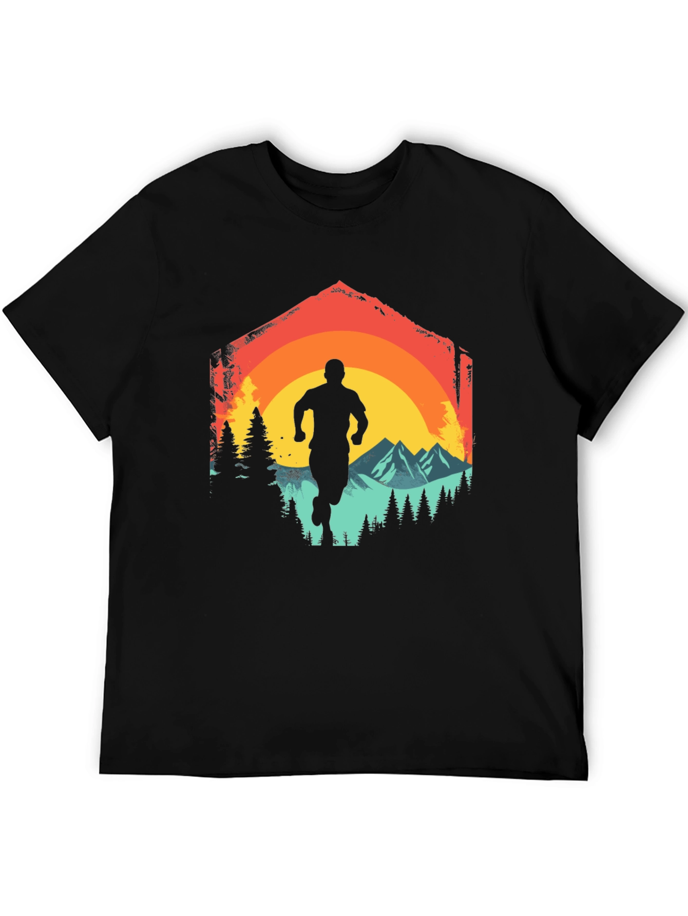 Black Retro Runner Graphic Tee view 5
