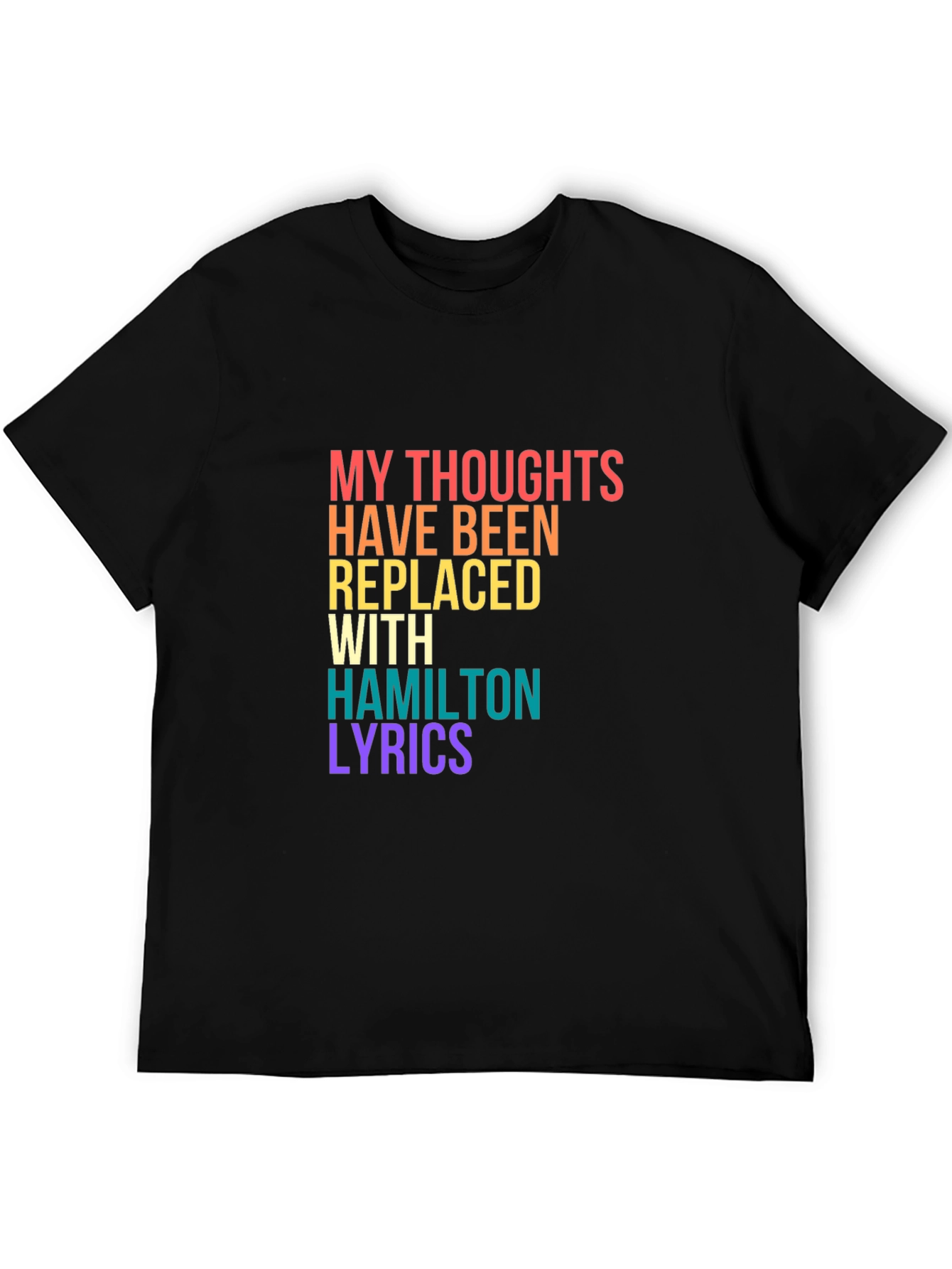 Black Hamilton Lyrics T-Shirt view 5