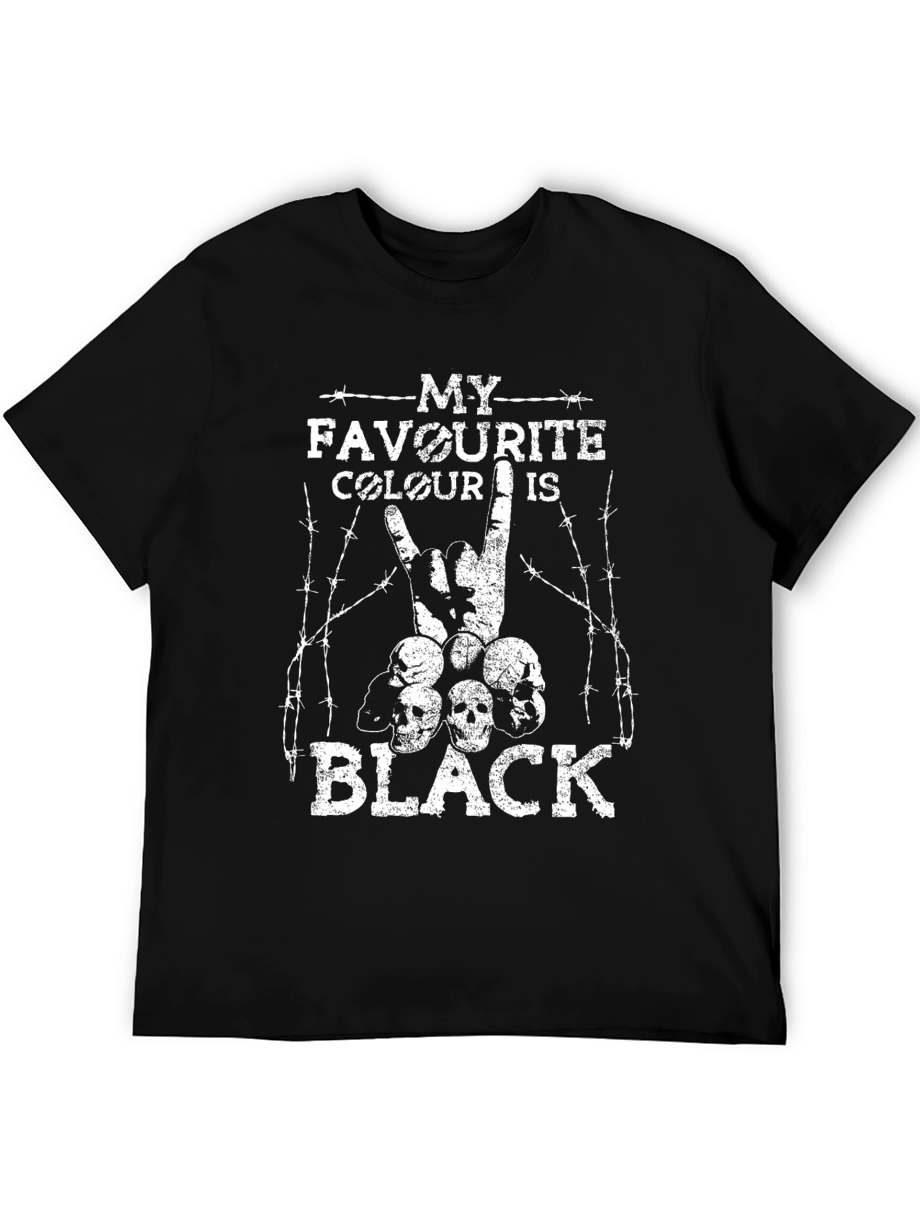 Black My Favorite Colour is Black T-Shirt view 5