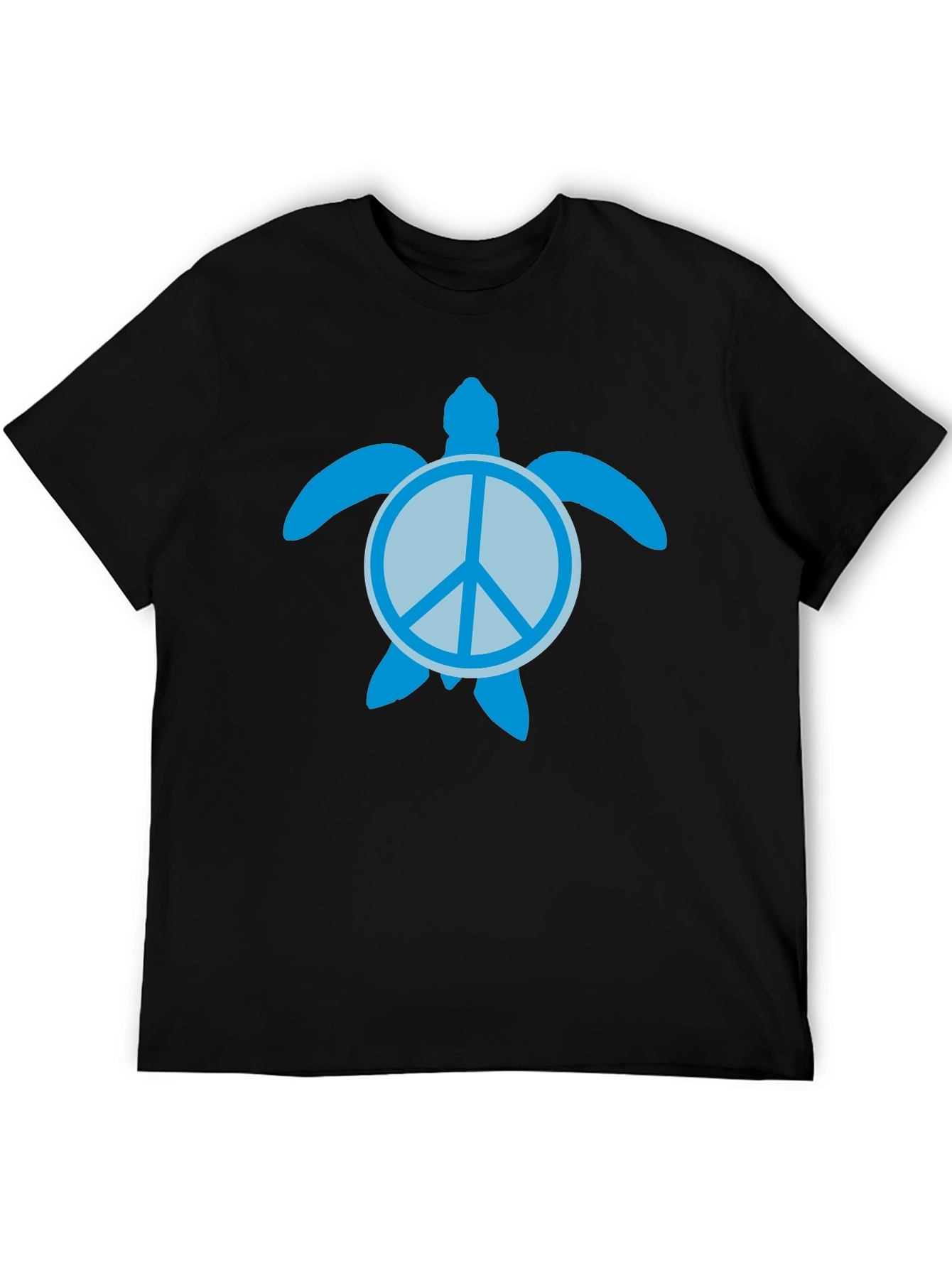 Black Peace Turtle Black Graphic T-Shirt view 5