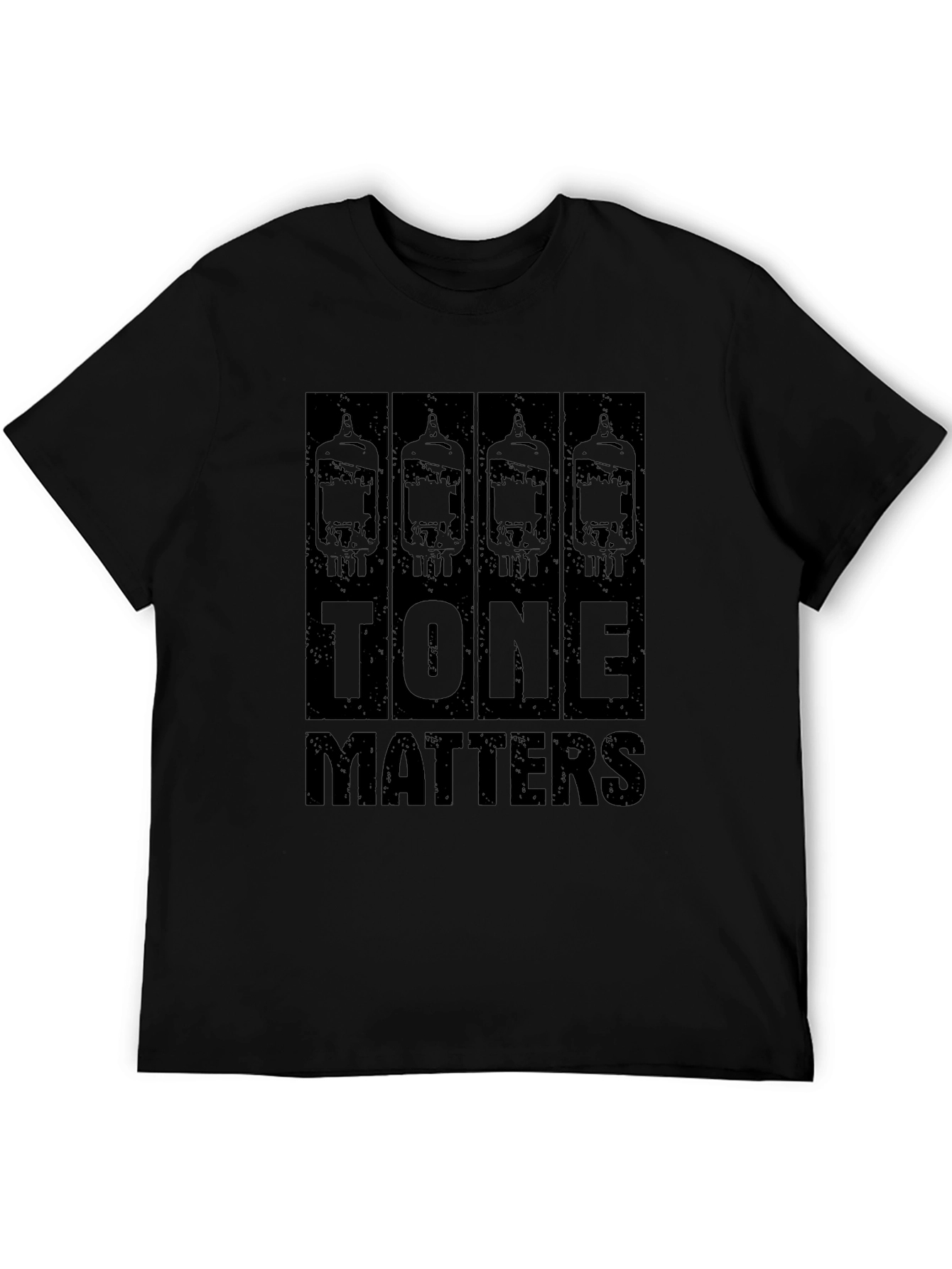 Black Tone Matters Black T-Shirt, Guitar Amplifier Tubes view 5