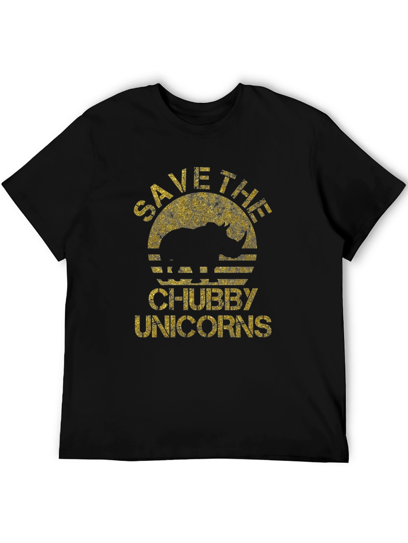 Black Save the Chubby Unicorns Black T-Shirt view 5