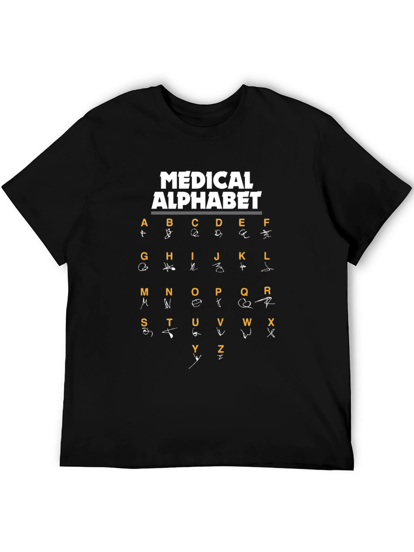 Black Medical Alphabet T-Shirt - Funny Doctor Gift view 5