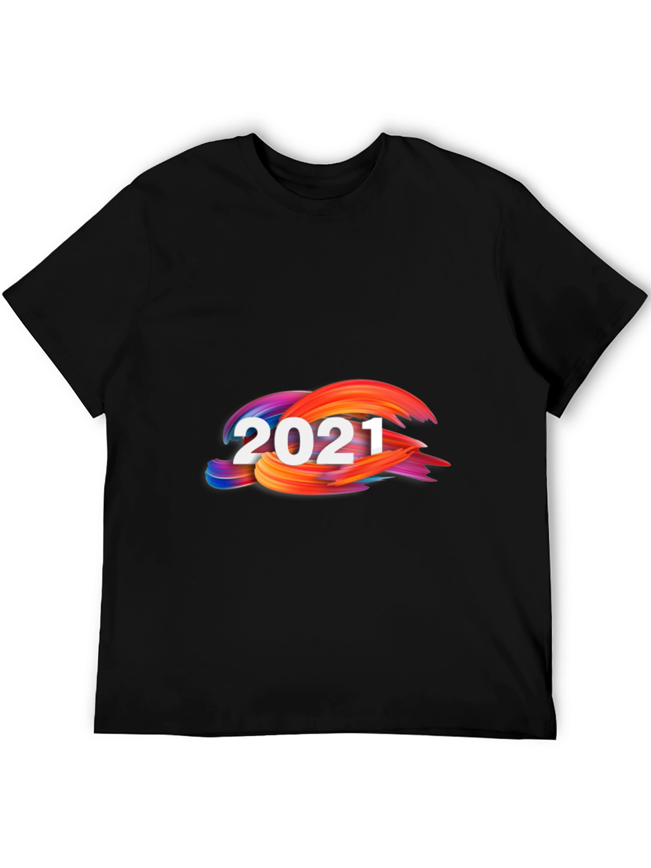 Black 2021 Abstract Graphic Print Black Tee view 5