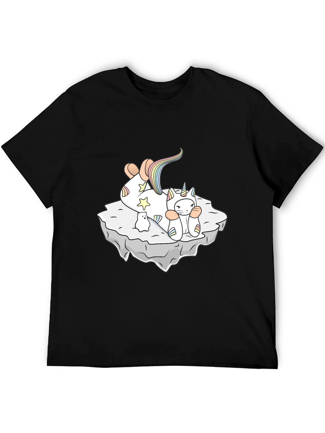 Black Unicorn Cat T-Shirt - Whimsical Comfort view 5