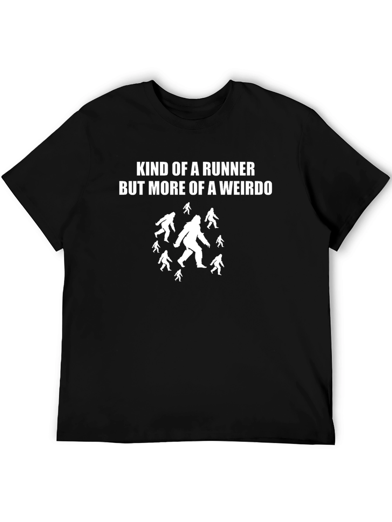 Black Funny Runner Weirdo Graphic T-Shirt view 5