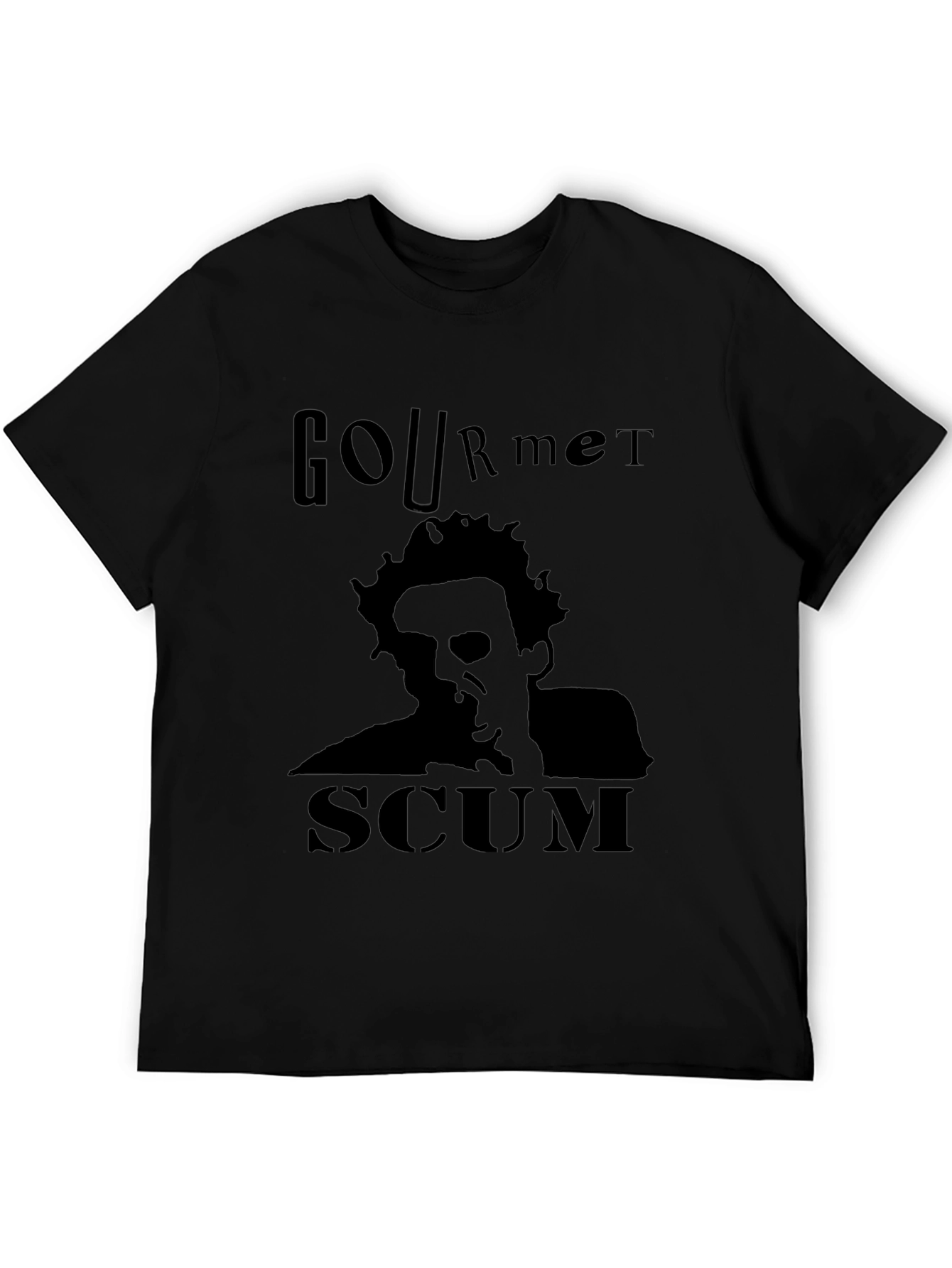 Black Gourmet Scum Black Graphic T-Shirt view 5