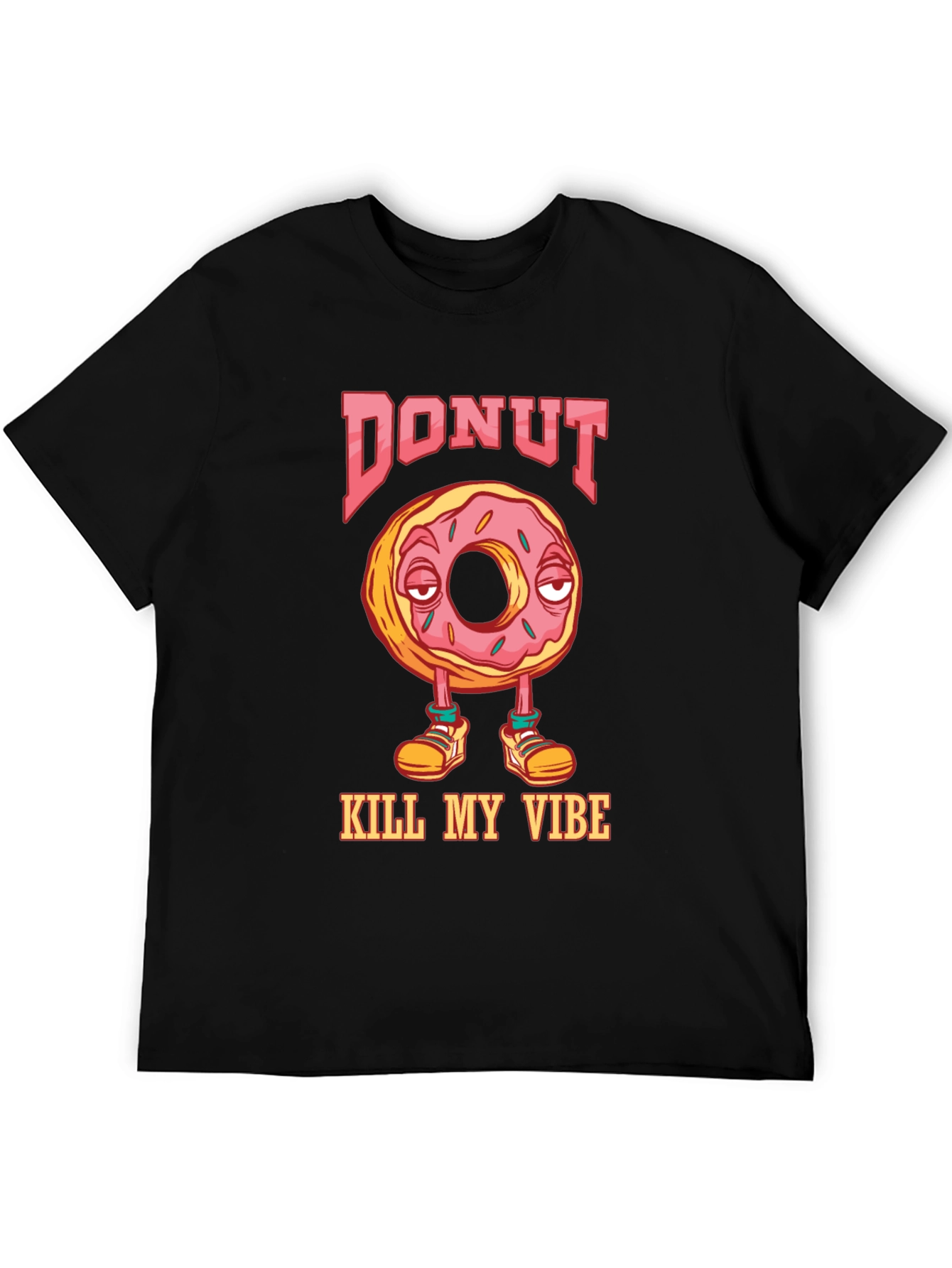 Black Donut Kill My Vibe Graphic T-Shirt view 5