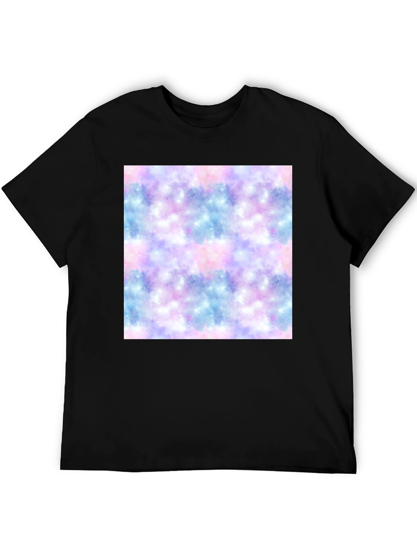 Black Galaxy Print Black T-Shirt view 5