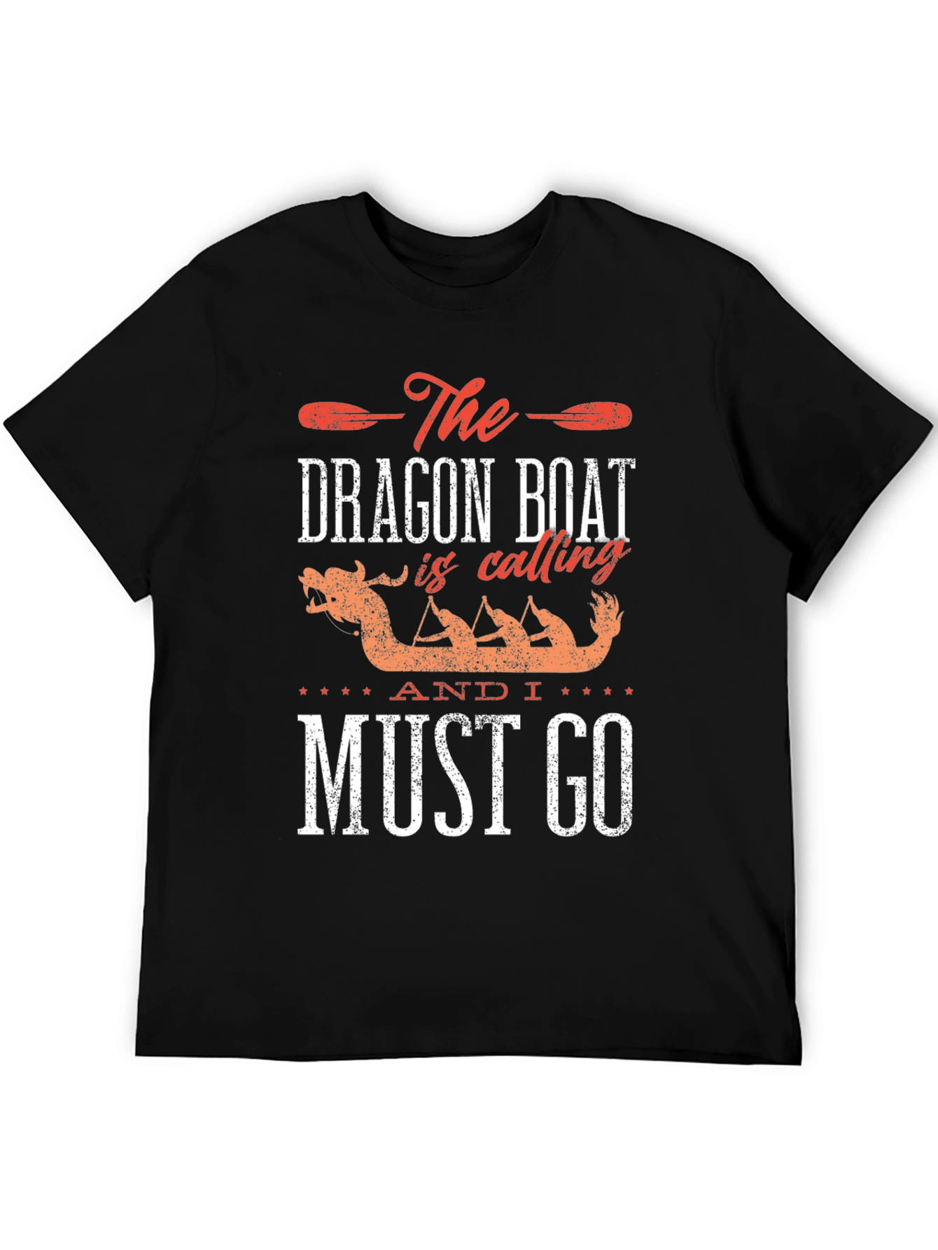 Black Dragon Boat Calling T-Shirt - Paddling Team Tee view 5