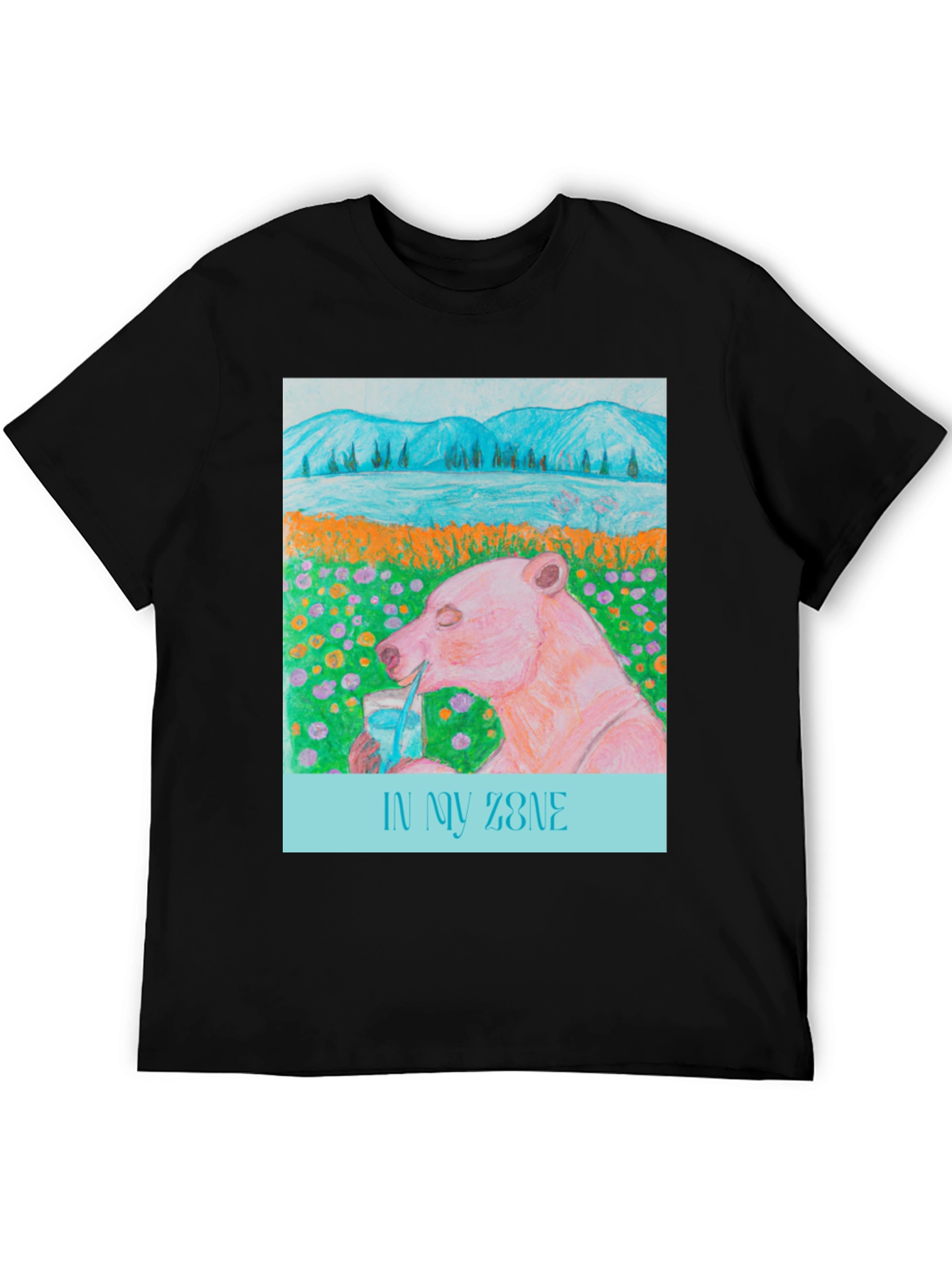 Black In My Zone Bear T-Shirt - Relaxed Graphic Tee view 5