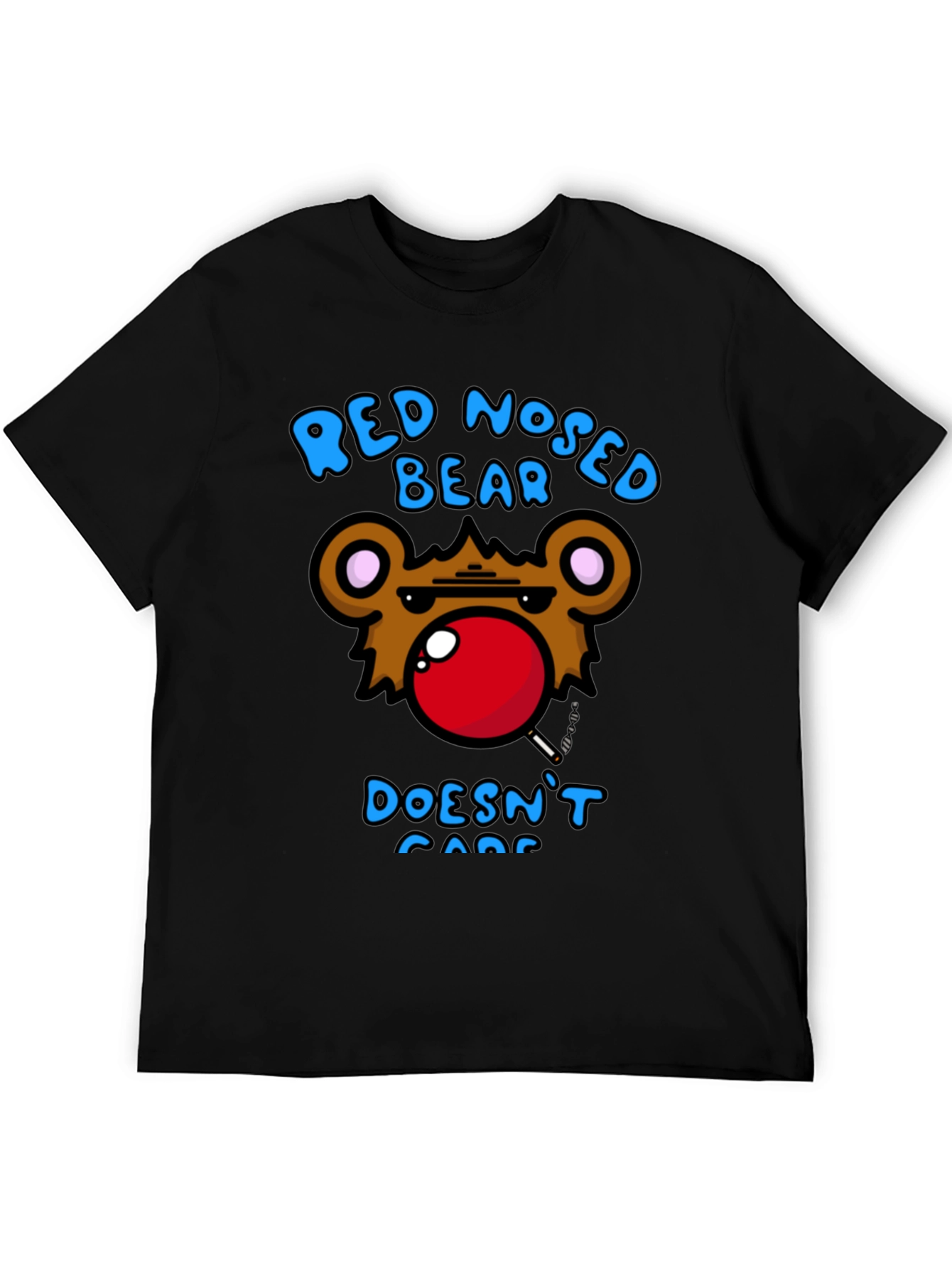 Black Red Nosed Bear Graphic T-Shirt - Unisex view 5