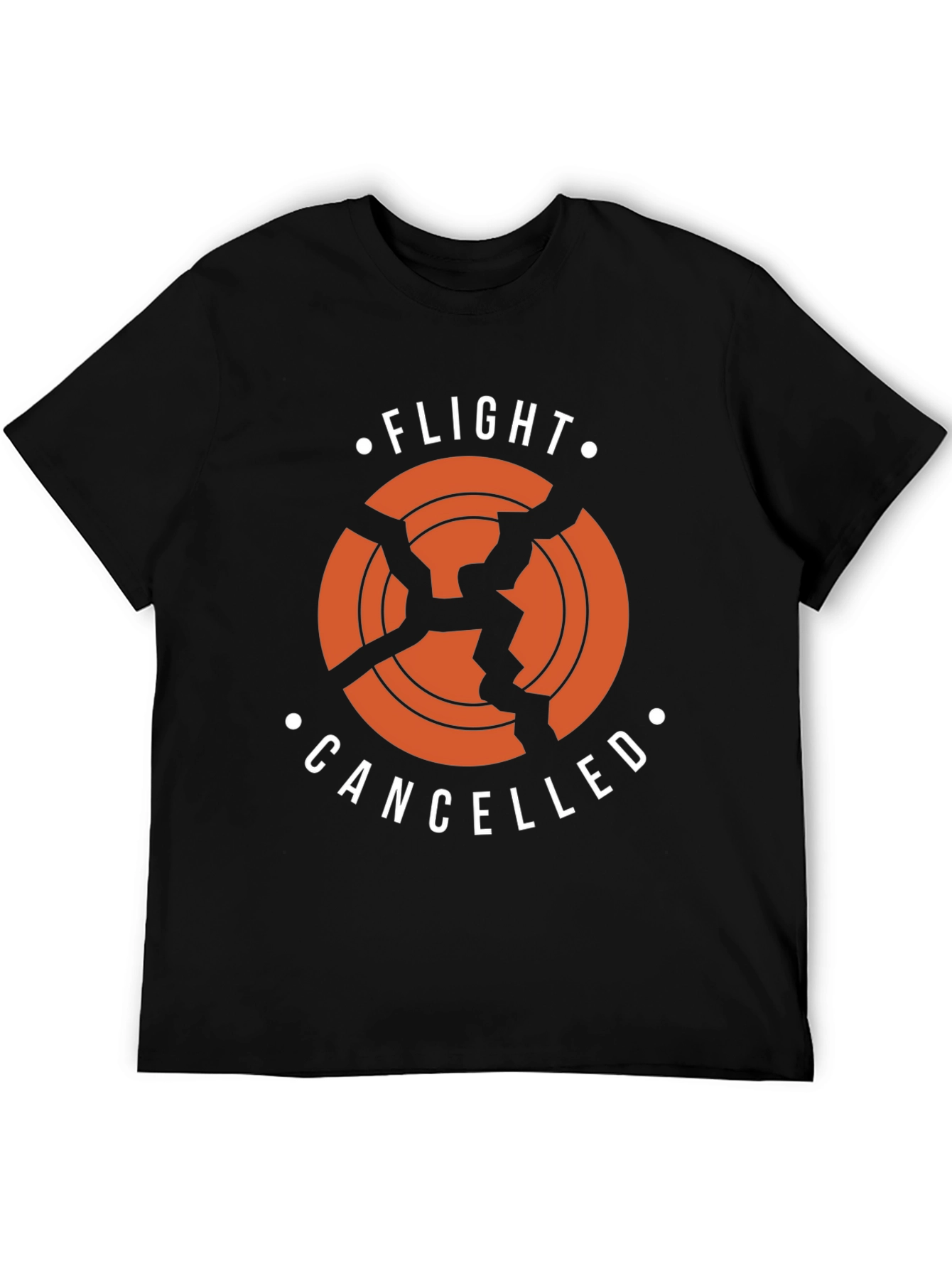 Black Flight Cancelled T-Shirt - Broken Airplane Design view 5