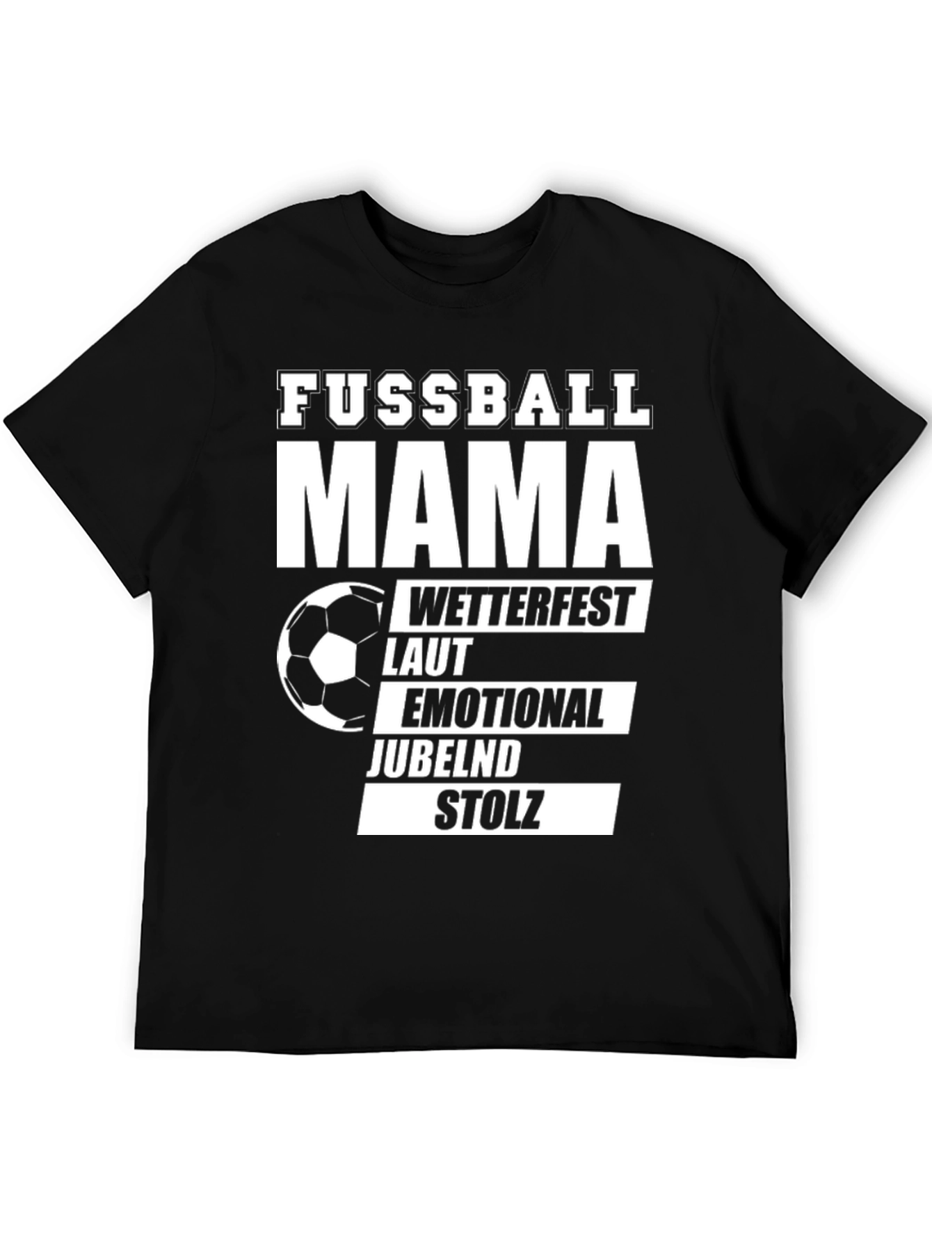 Black Fussball Mama T-Shirt - Soccer Mom Pride view 5