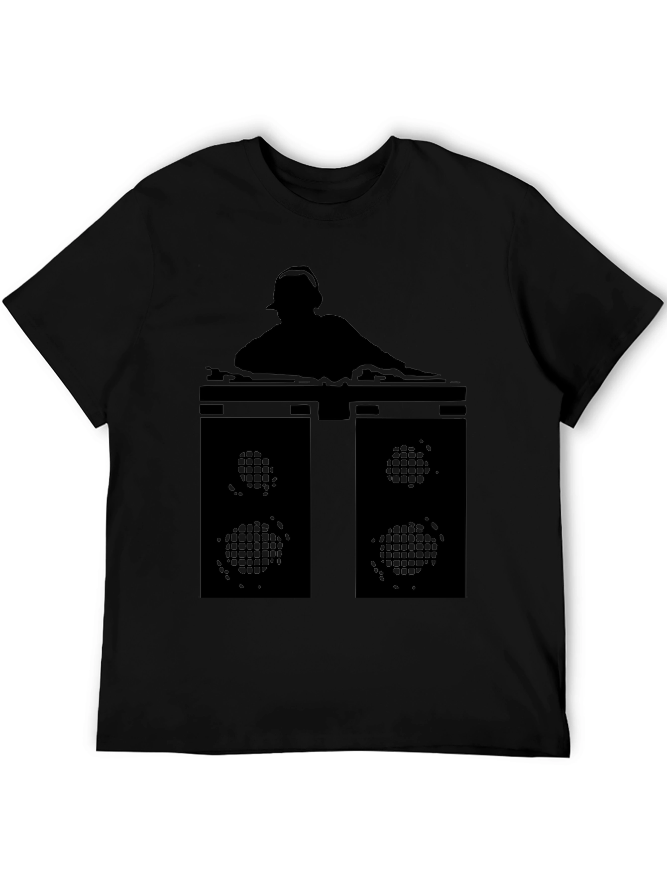 Black DJ Silhouette Graphic Tee view 5