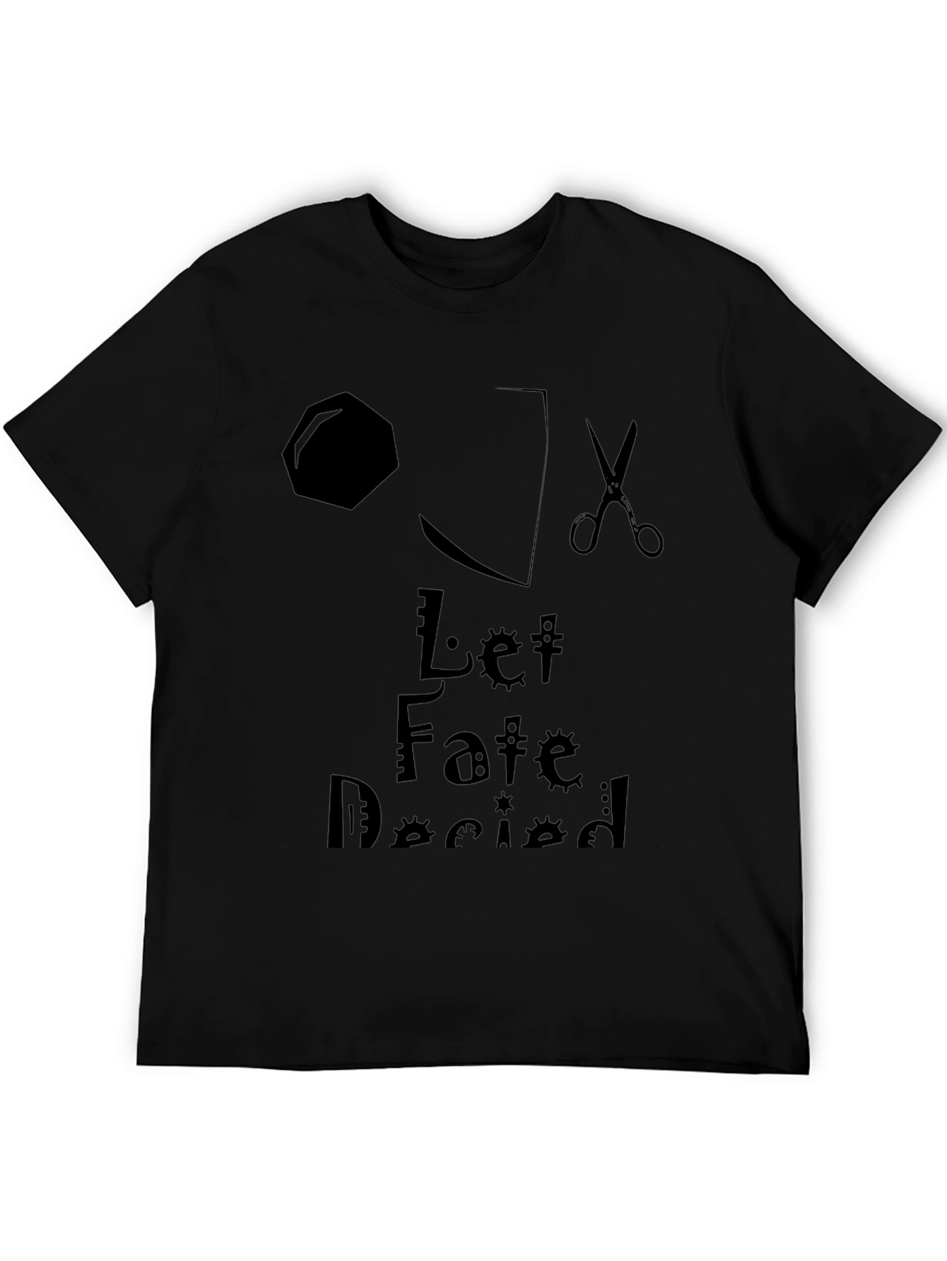 Black Let Fate Decide Graphic Tee - Black view 5