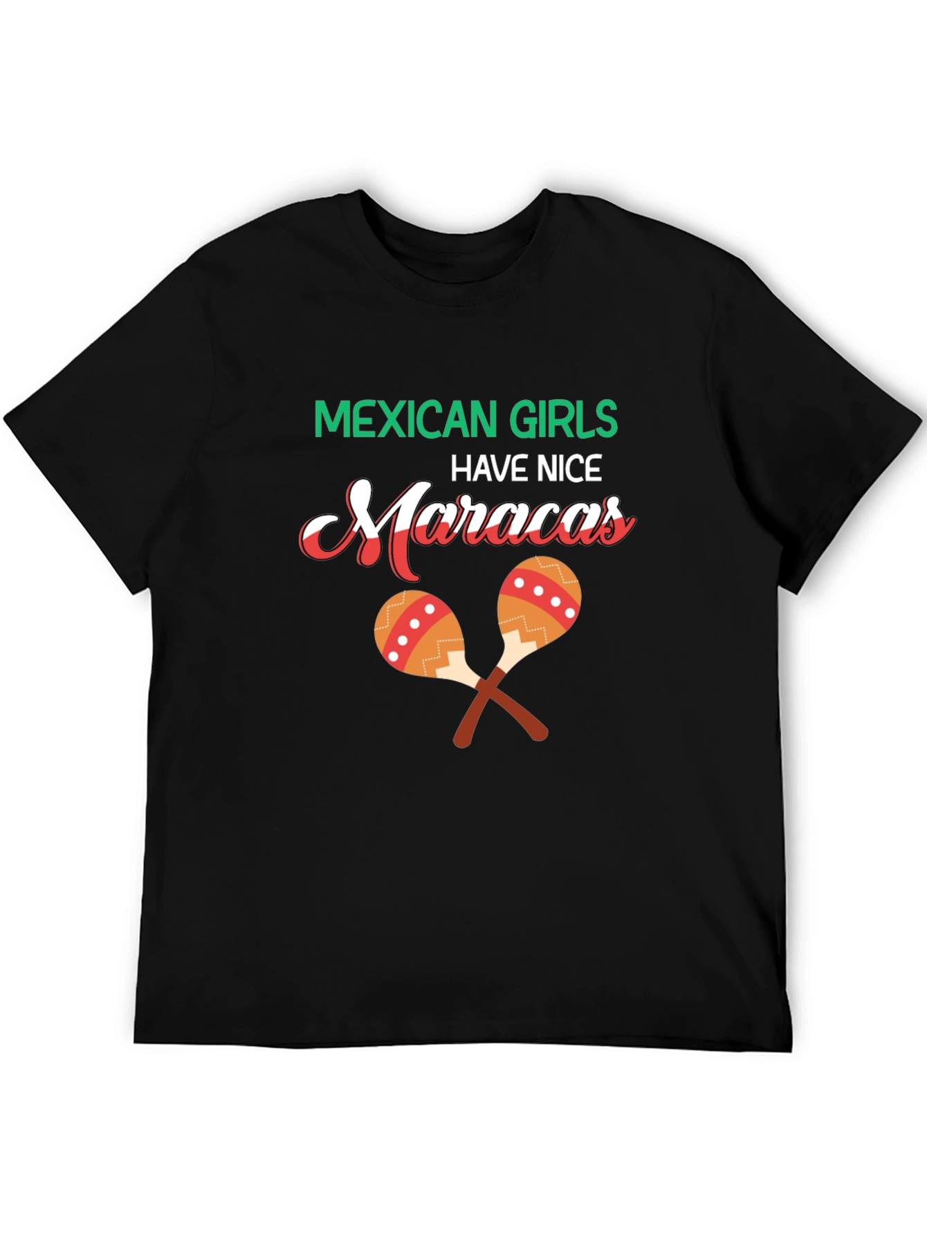 Black Mexican Girls Nice Maracas Graphic T-Shirt view 5
