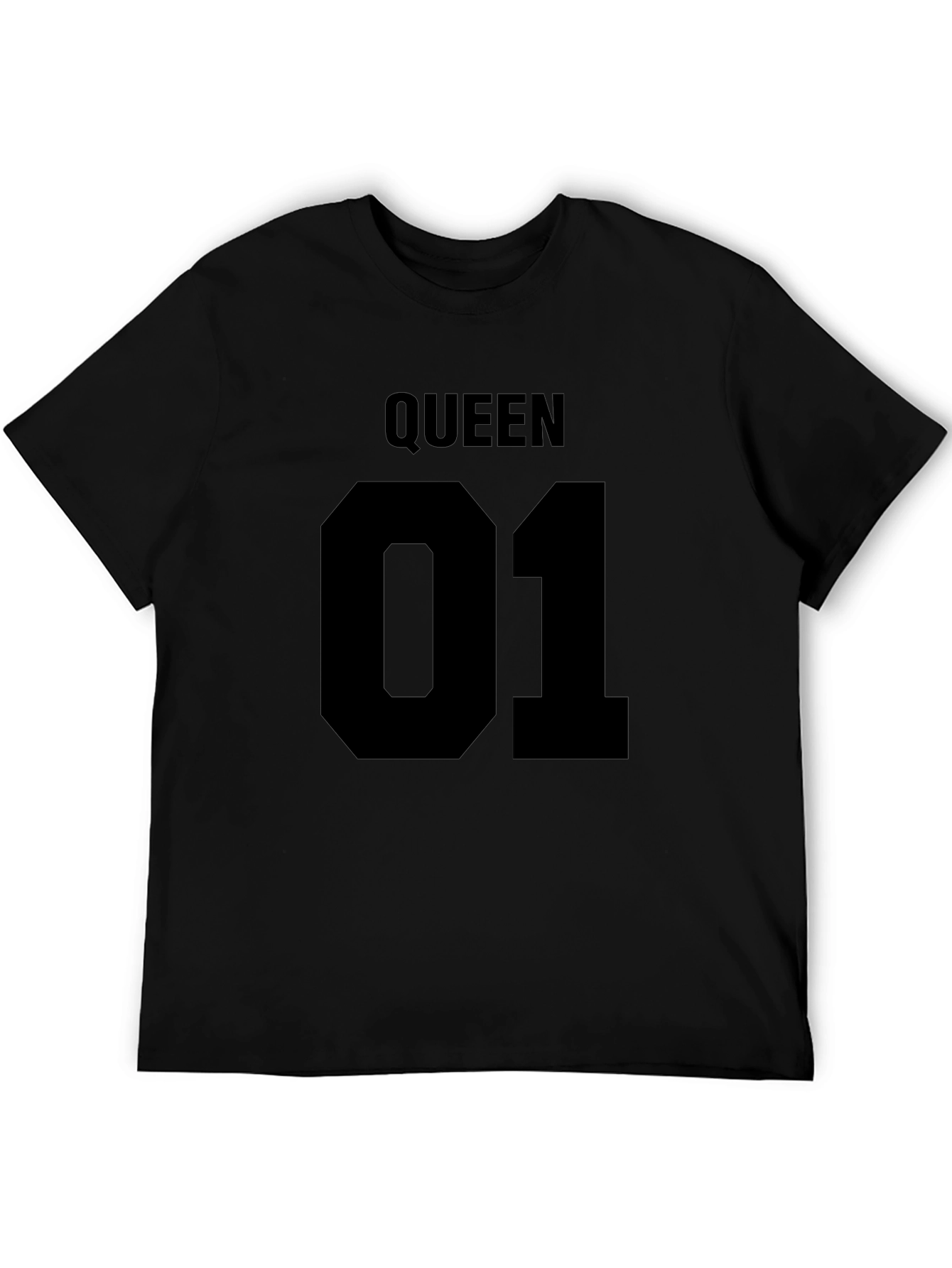 Black Queen 01 T-Shirt - Black, Crew Neck, Short Sleeve view 5