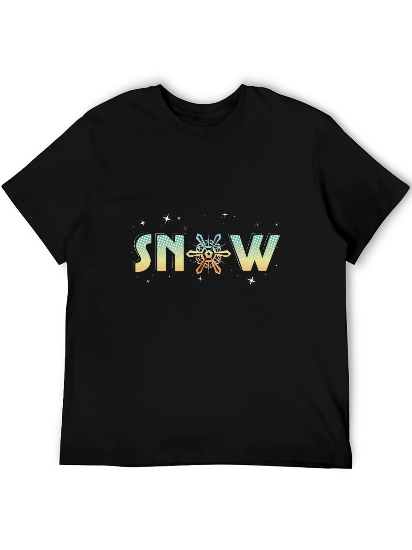 Black Snowflake Graphic Black Tee view 5