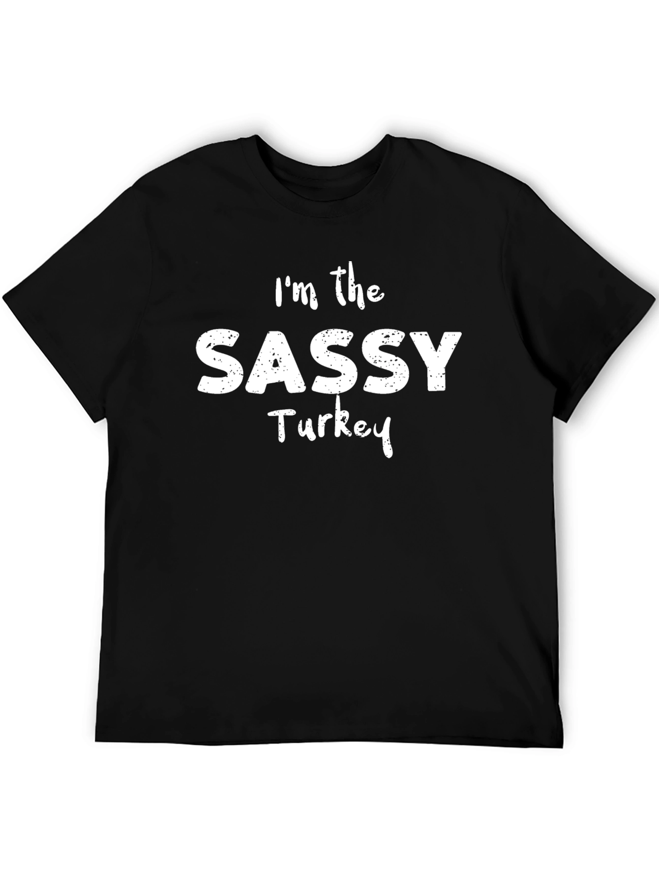 Black Sassy Turkey Graphic T-Shirt - Black Cotton Tee view 5