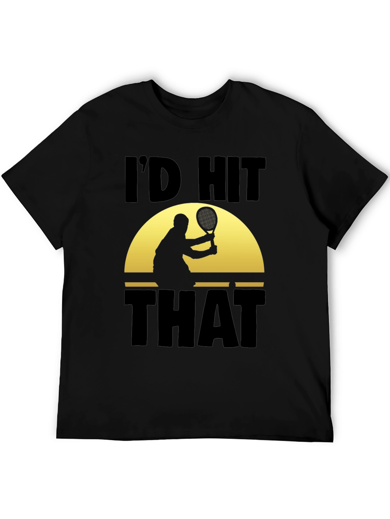 Black I'd Hit That Funny Tennis T-Shirt view 5