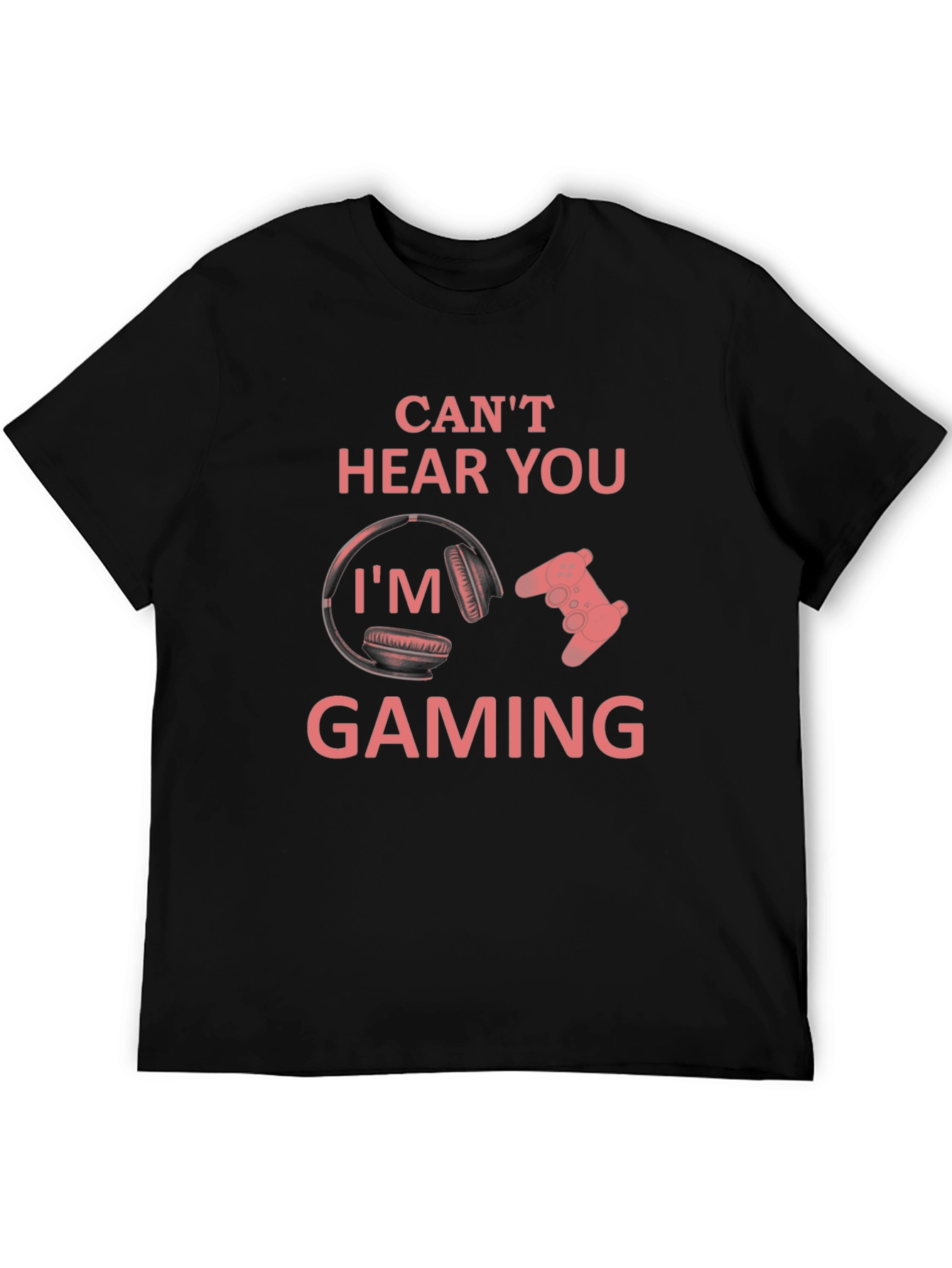 Black Can't Hear You I'm Gaming T-Shirt view 5