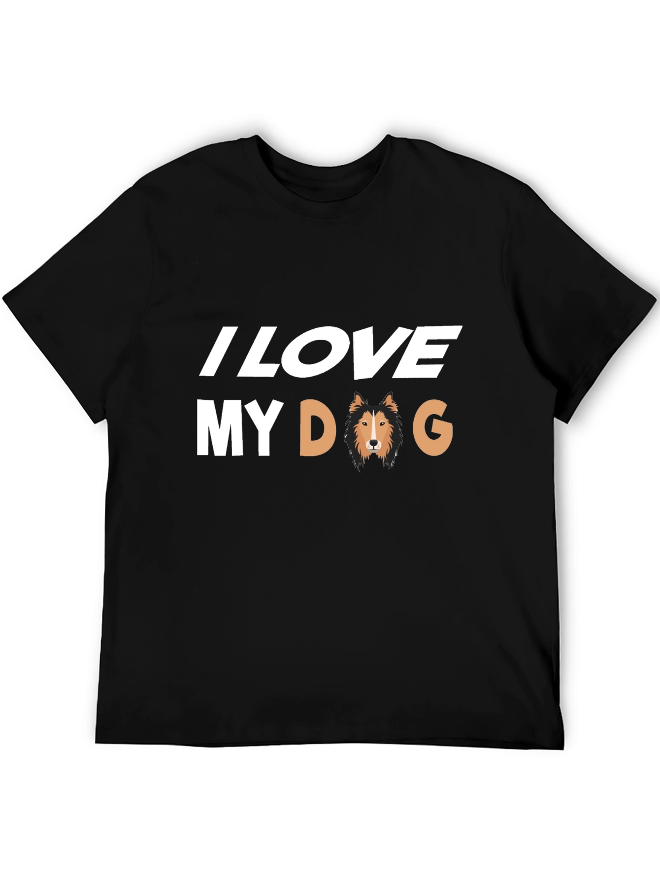 Black I Love My Dog Black T-Shirt view 5