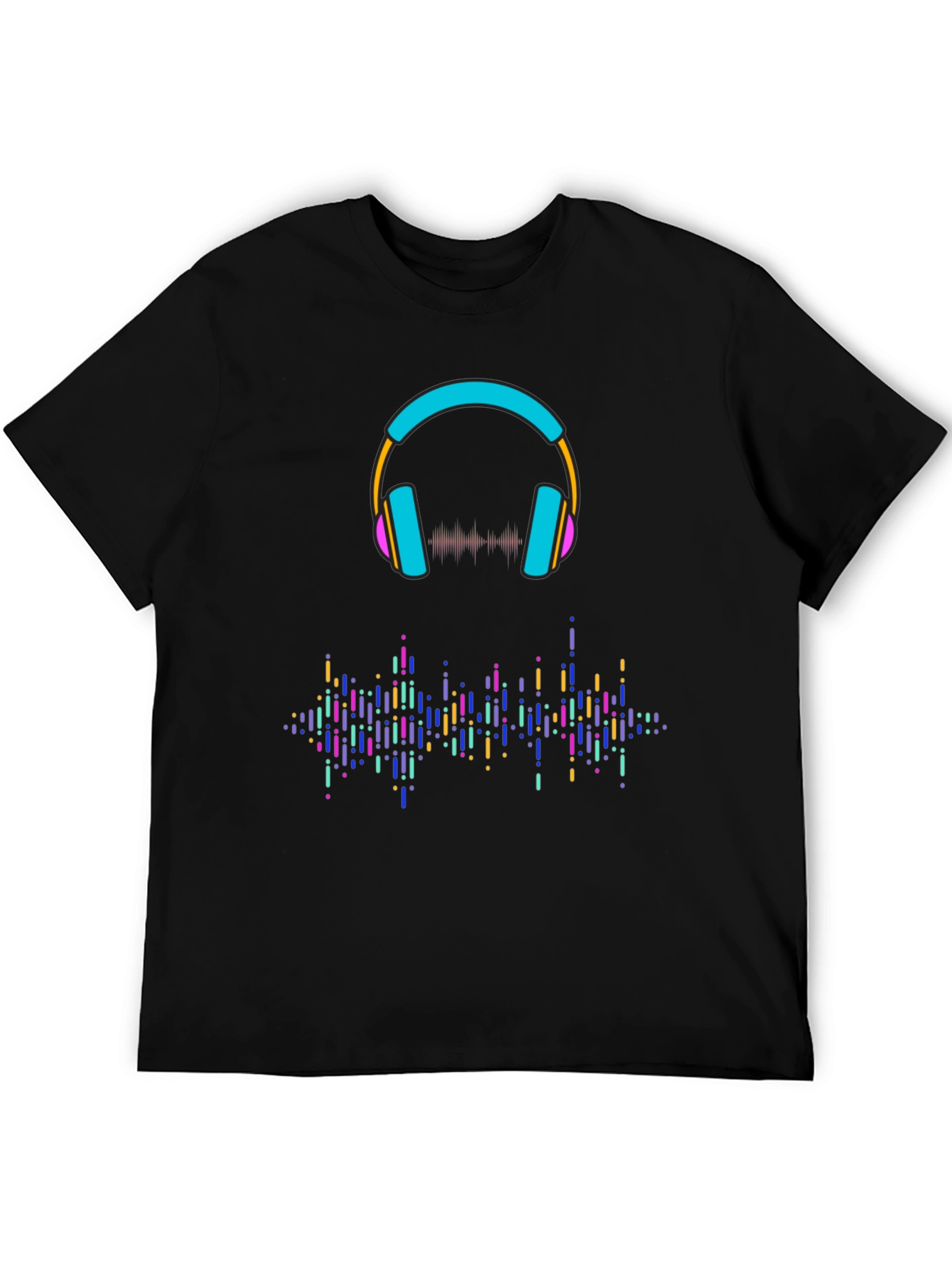 Black Vibrant Headphones & Soundwave Black Tee view 5