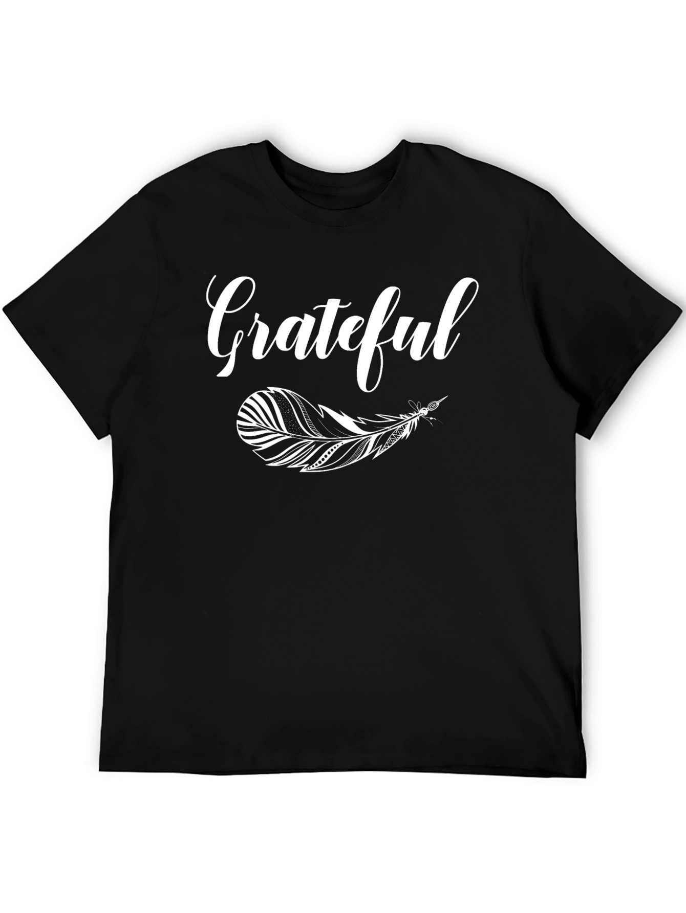 Black Grateful Feather Graphic T-Shirt - Black view 5
