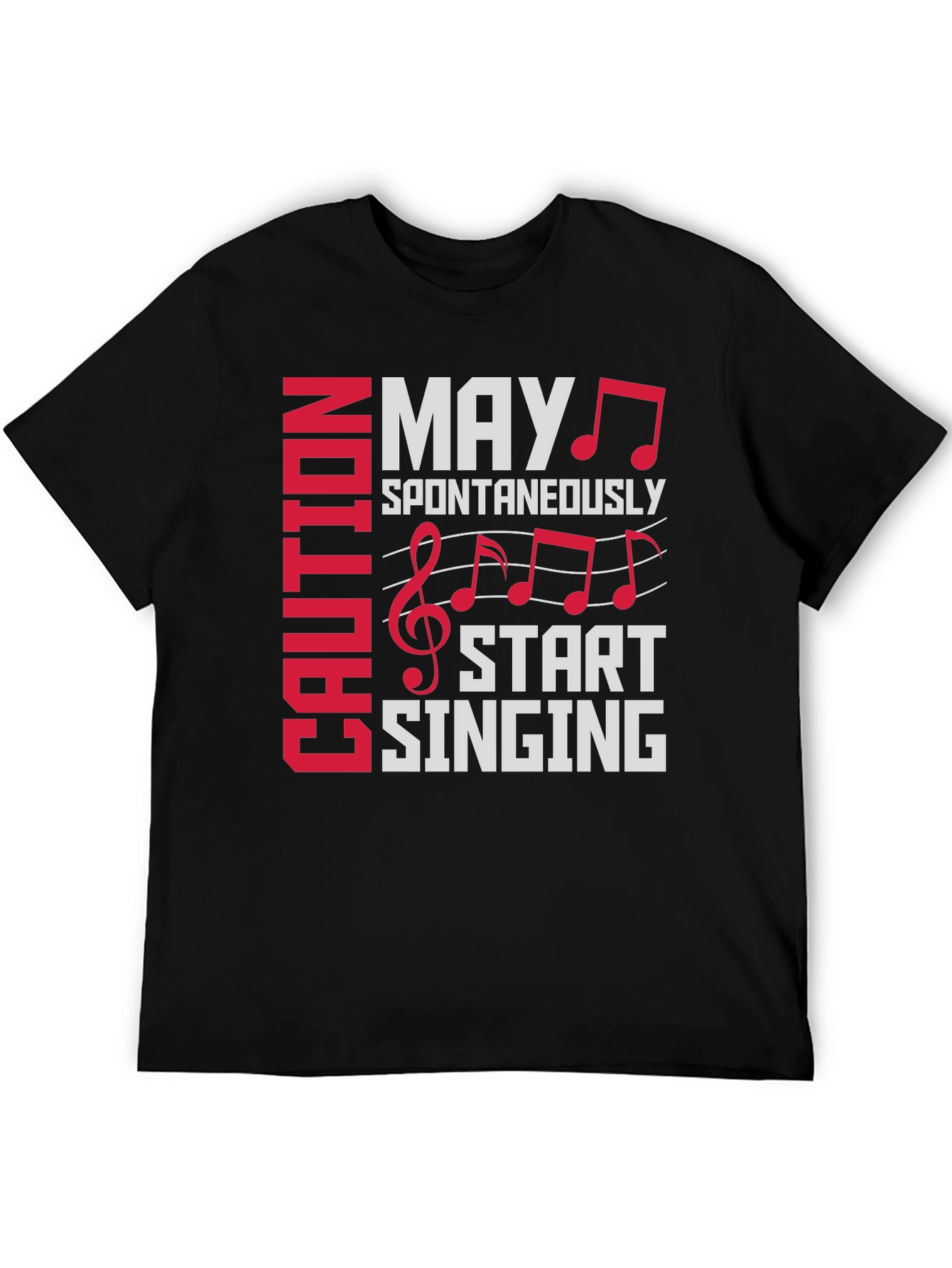 Black Caution May Spontaneously Start Singing T-Shirt view 5