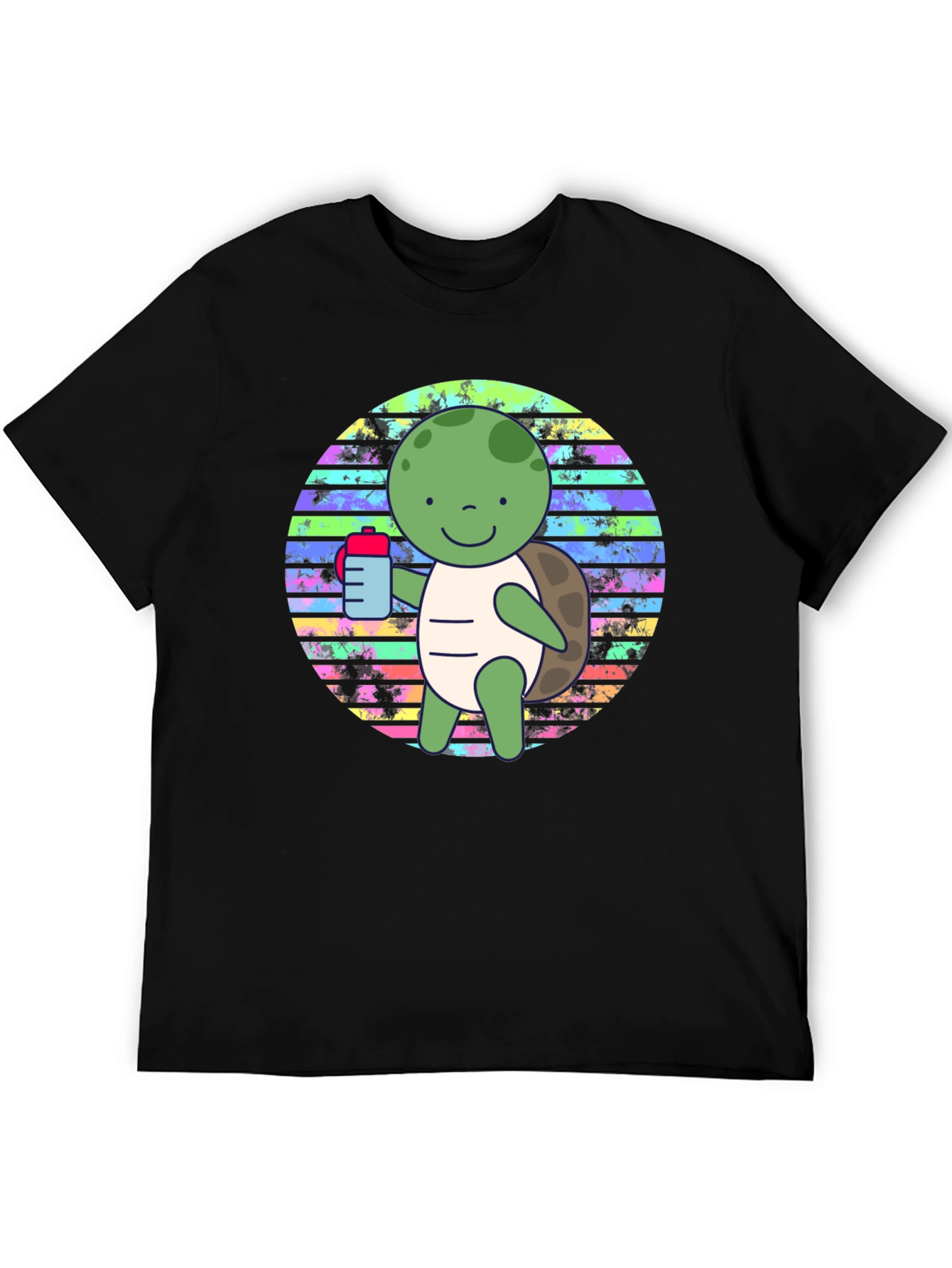 Black Cute Turtle Graphic Tee view 5