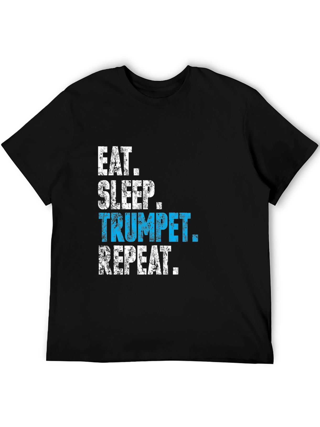 Black Eat Sleep Trumpet Repeat T-Shirt view 5