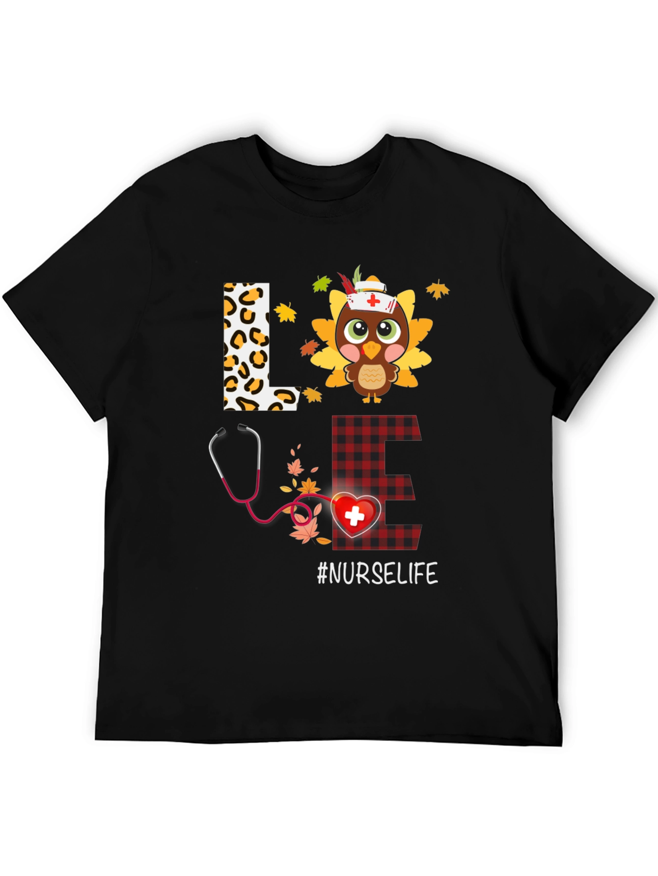 Black Nurse Life Thanksgiving T-Shirt view 5