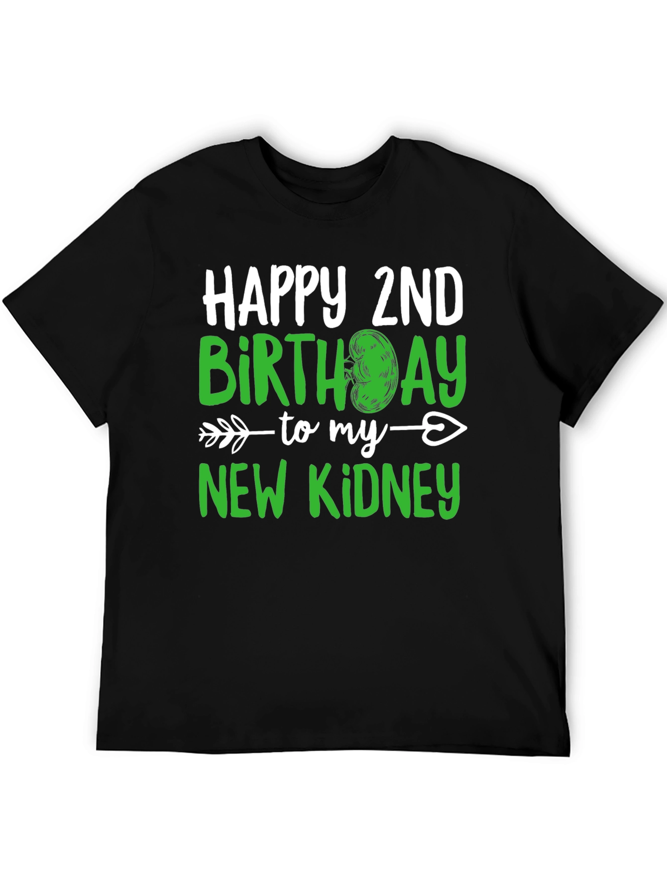 Black New Kidney 2nd Birthday T-Shirt view 5