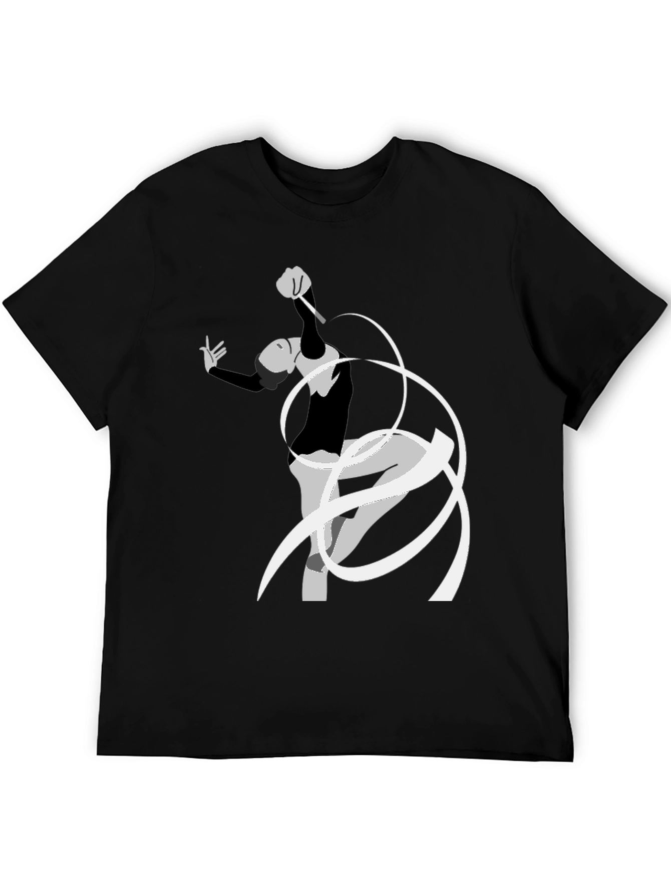 Black Rhythmic Gymnastics Graphic Tee - Black Cotton Blend view 5