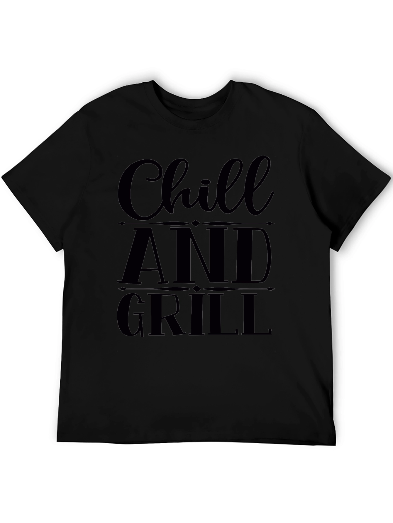 Black Chill and Grill Black Graphic T-Shirt view 5