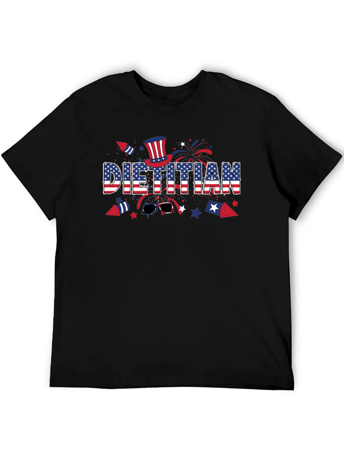 Black Dietitian Patriotic T-Shirt view 5