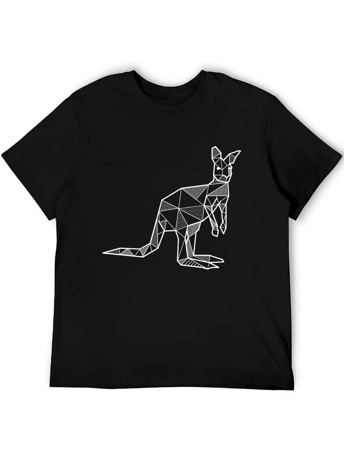 Black Geometric Kangaroo Graphic Tee - Black T-Shirt view 5
