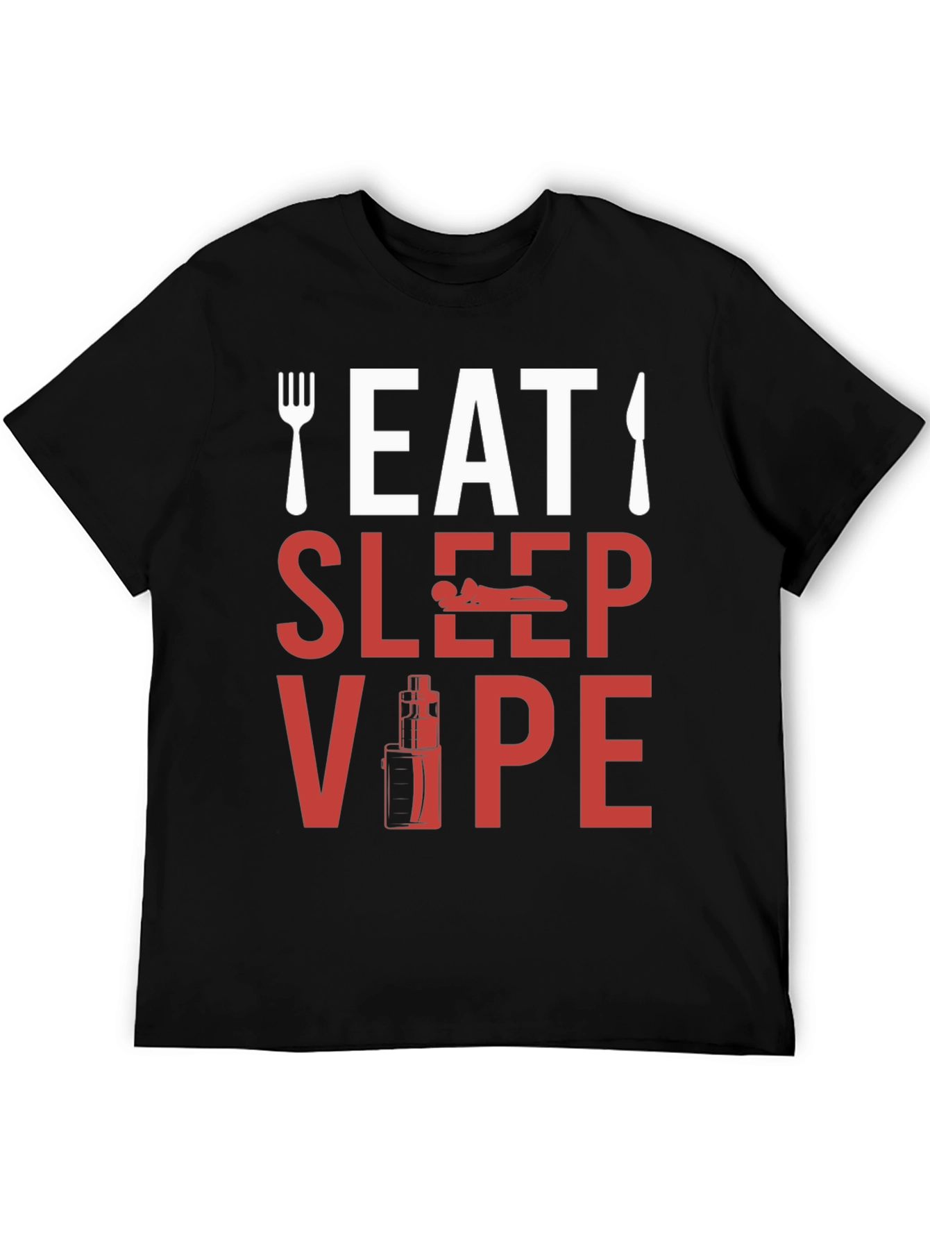Black Eat Sleep Vape T-Shirt - Novelty Graphic Tee view 5